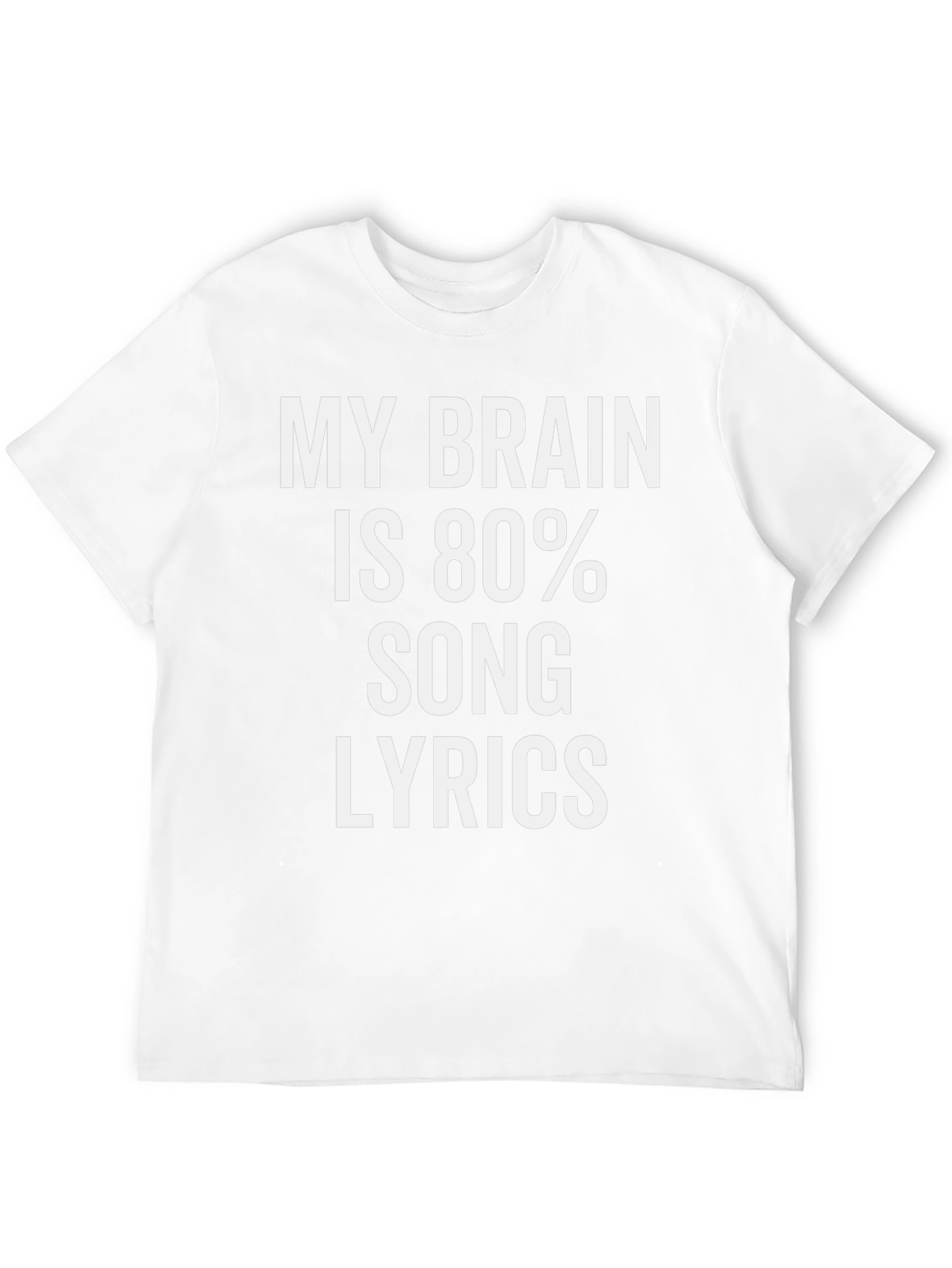 My Brain Is 80% Song Lyrics Black Graphic Tee