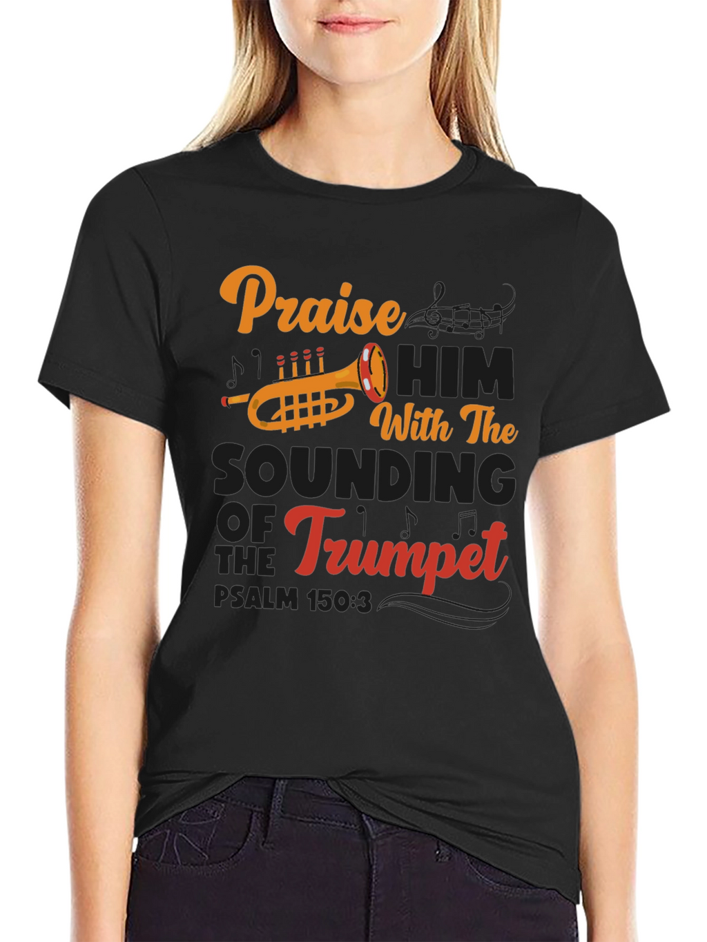 Praise Him Trumpet T-Shirt - Christian Music Apparel