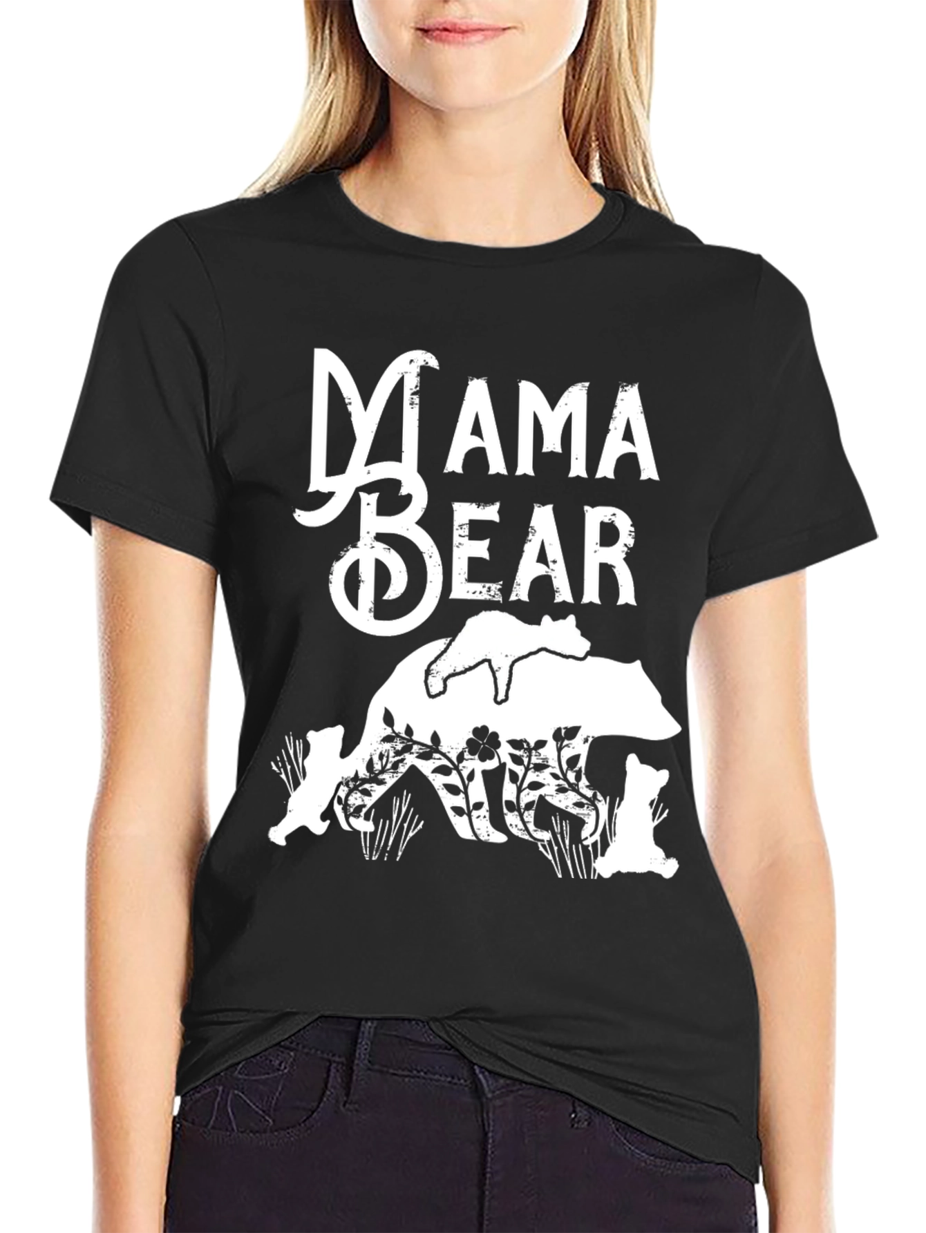 Mama Bear Graphic Tee - Black