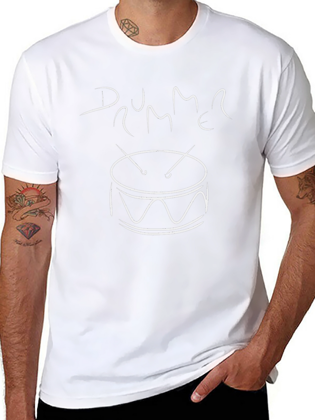 Drummer Graphic Tee - Black Cotton Shirt