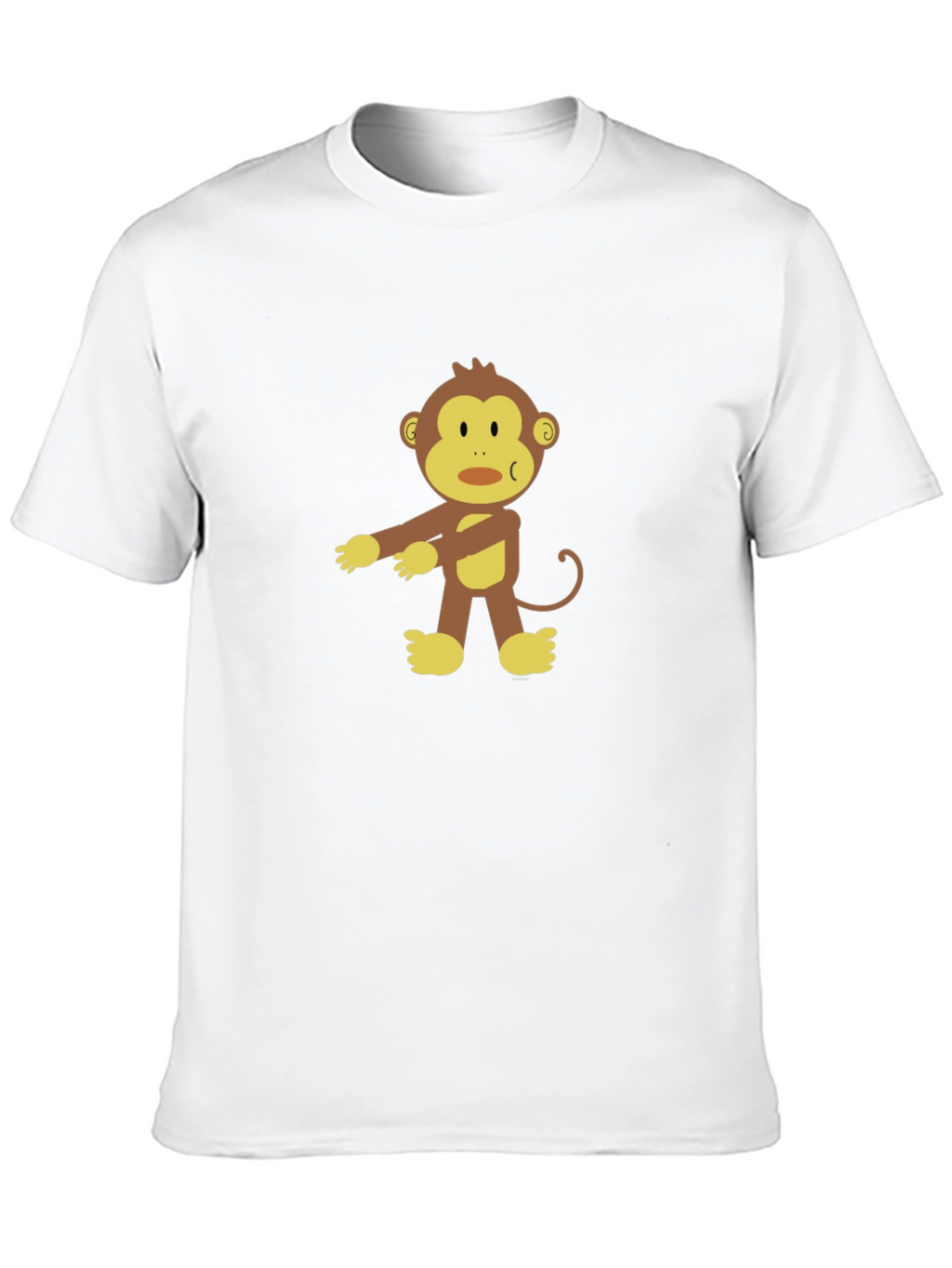 Cartoon Monkey Graphic Black T-Shirt
