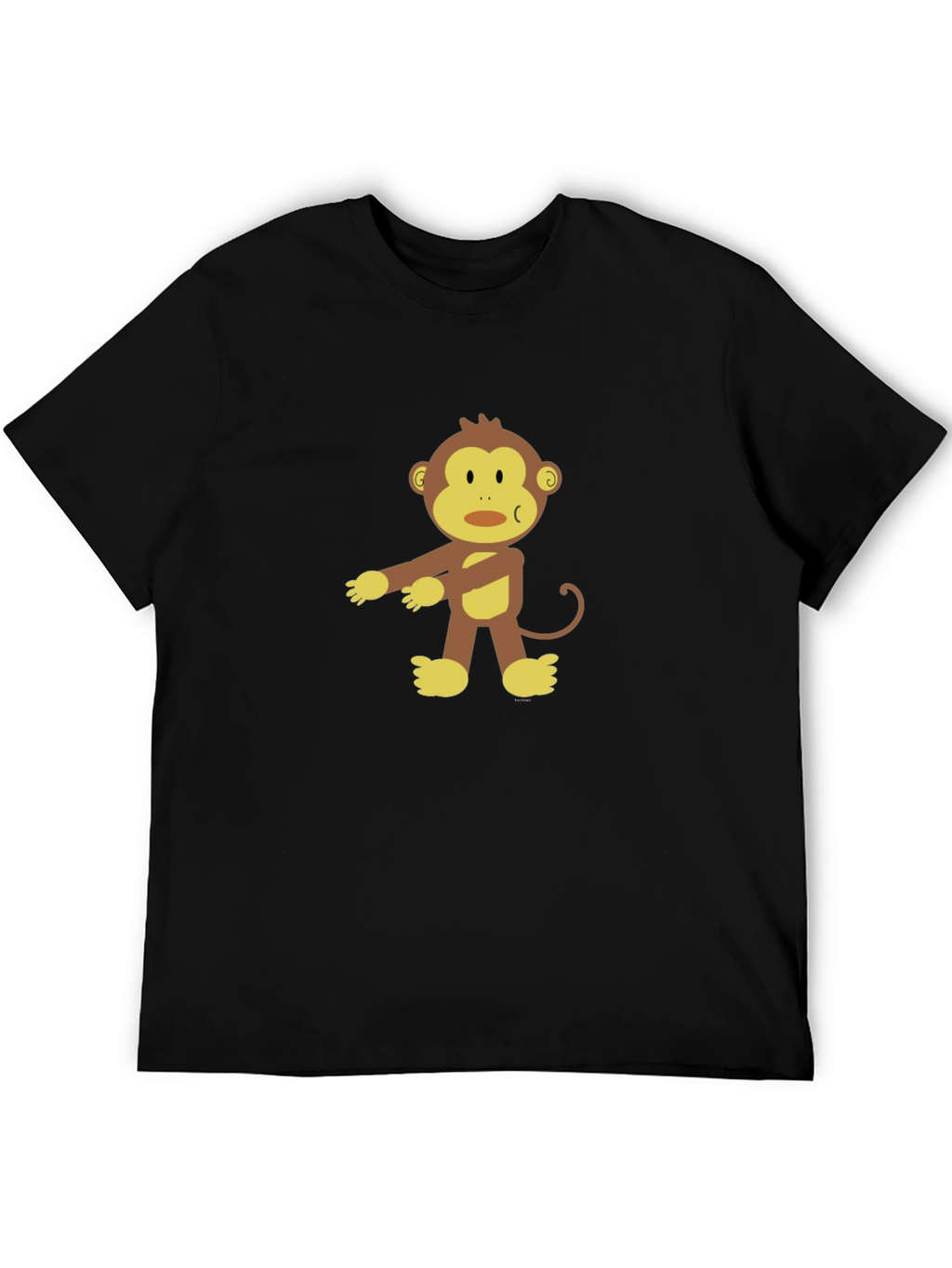 Cartoon Monkey Graphic Black T-Shirt