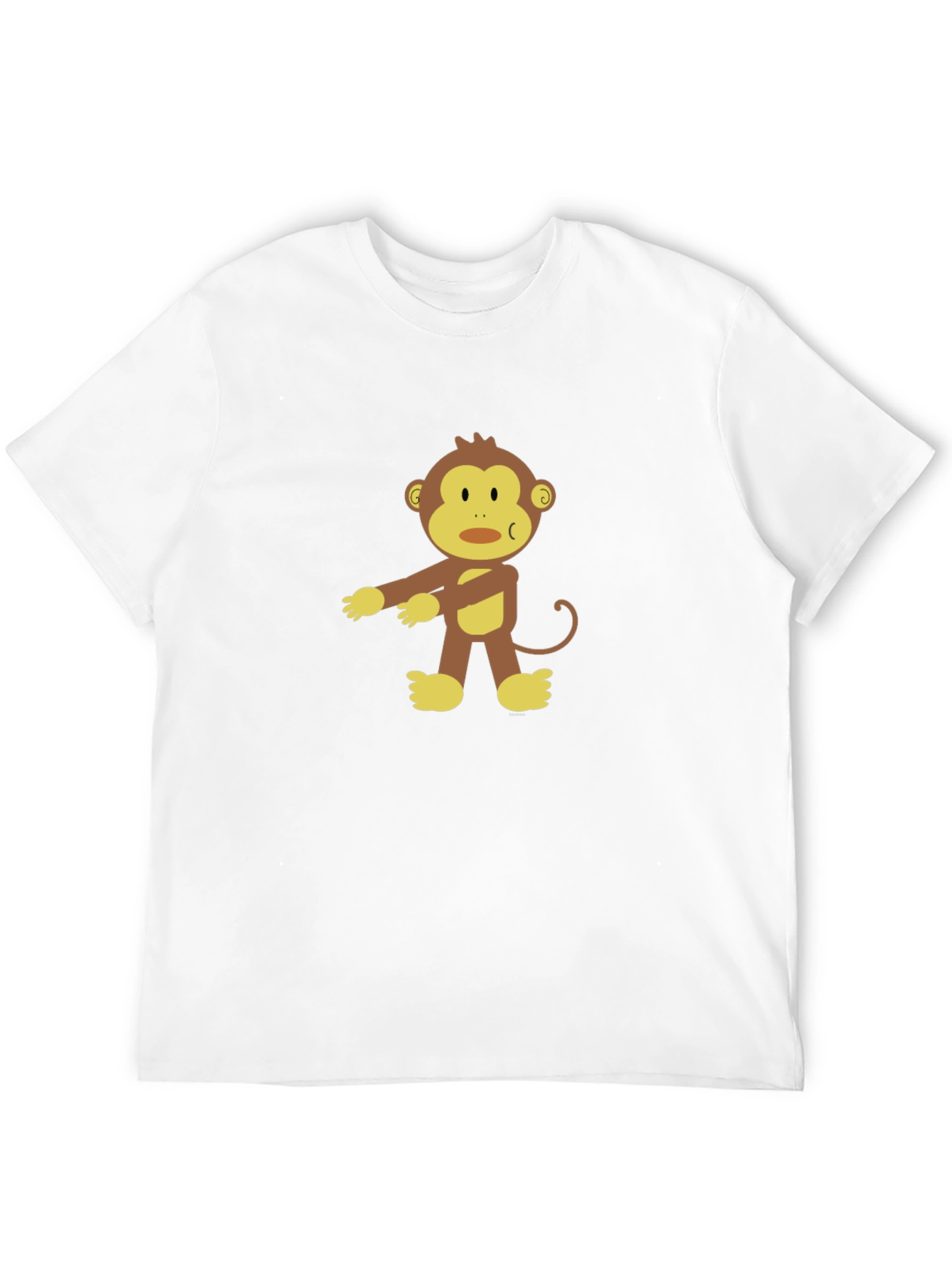 Cartoon Monkey Graphic Black T-Shirt