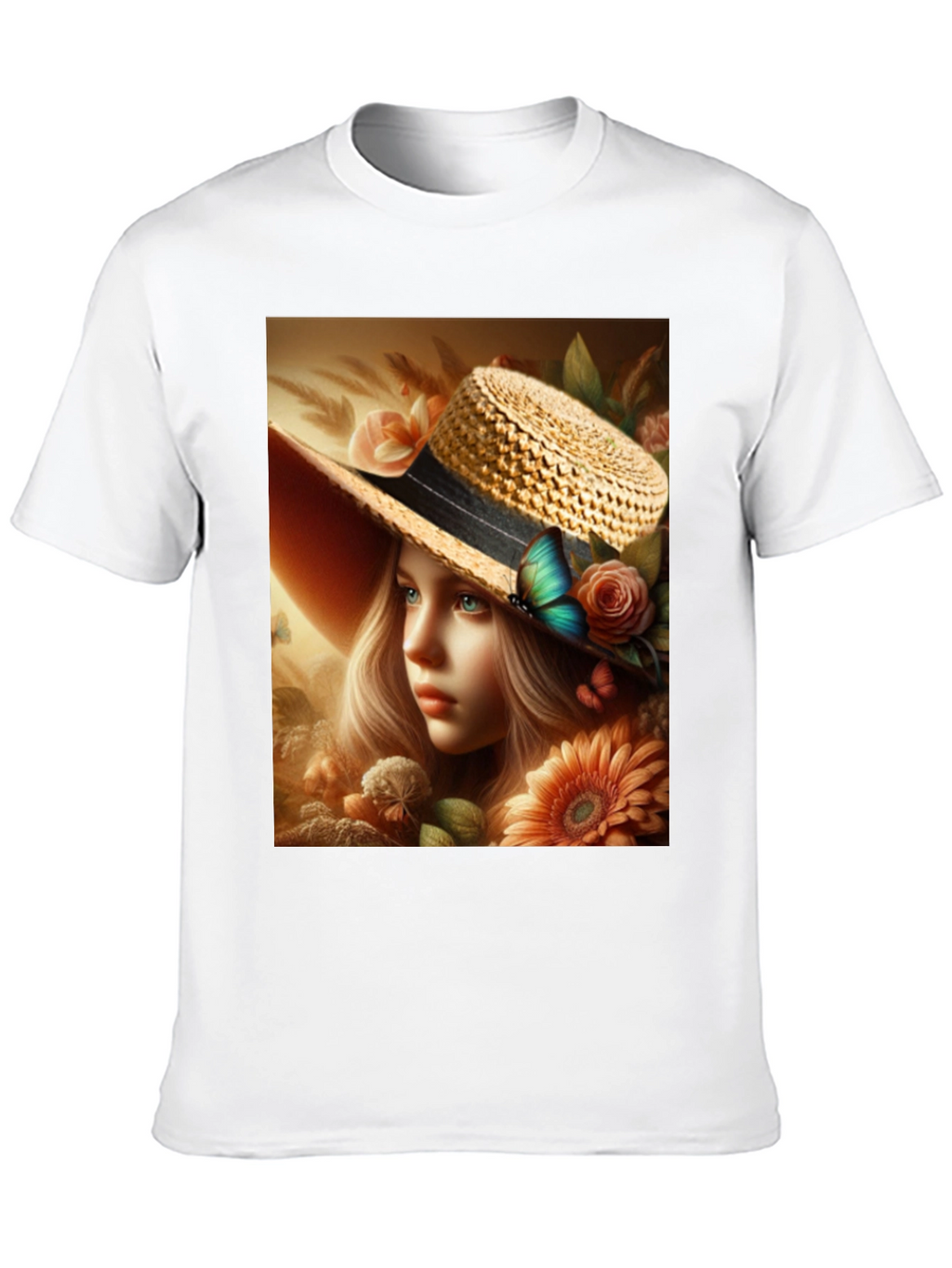 Floral Maiden T-Shirt: Elegant Garden Dream Design