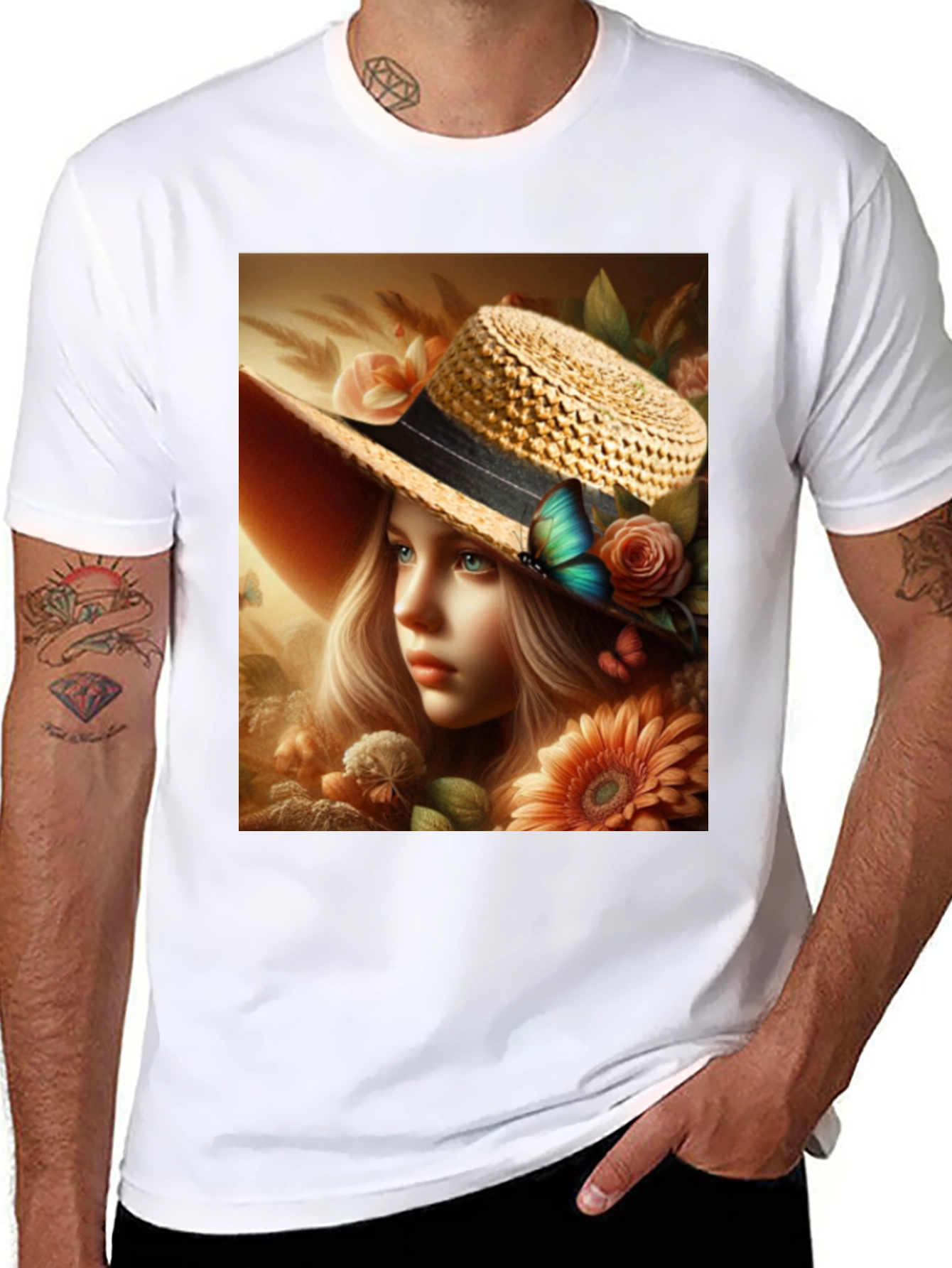 Floral Maiden T-Shirt: Elegant Garden Dream Design