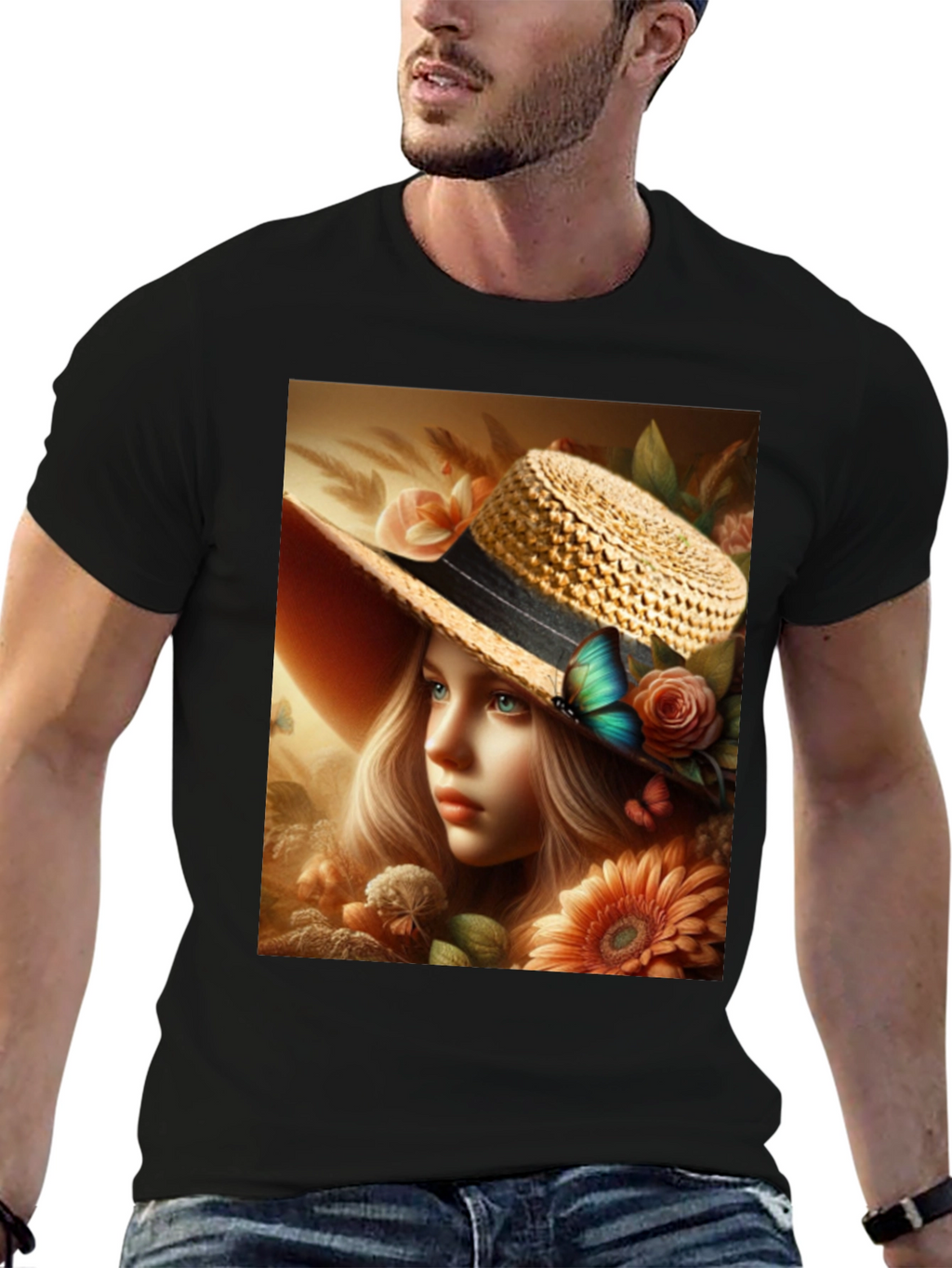 Floral Maiden T-Shirt: Elegant Garden Dream Design