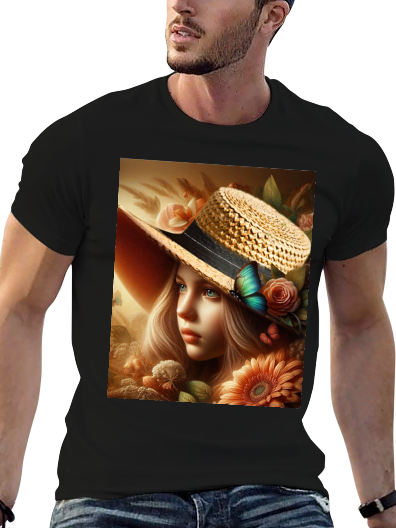 Floral Maiden T-Shirt: Elegant Garden Dream Design