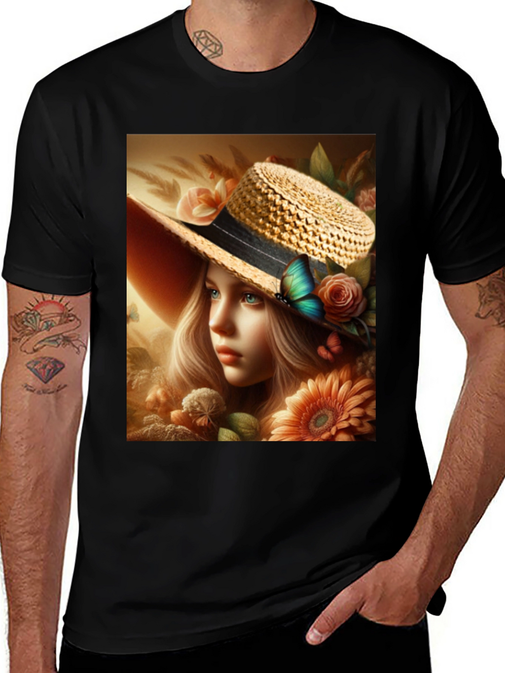 Floral Maiden T-Shirt: Elegant Garden Dream Design