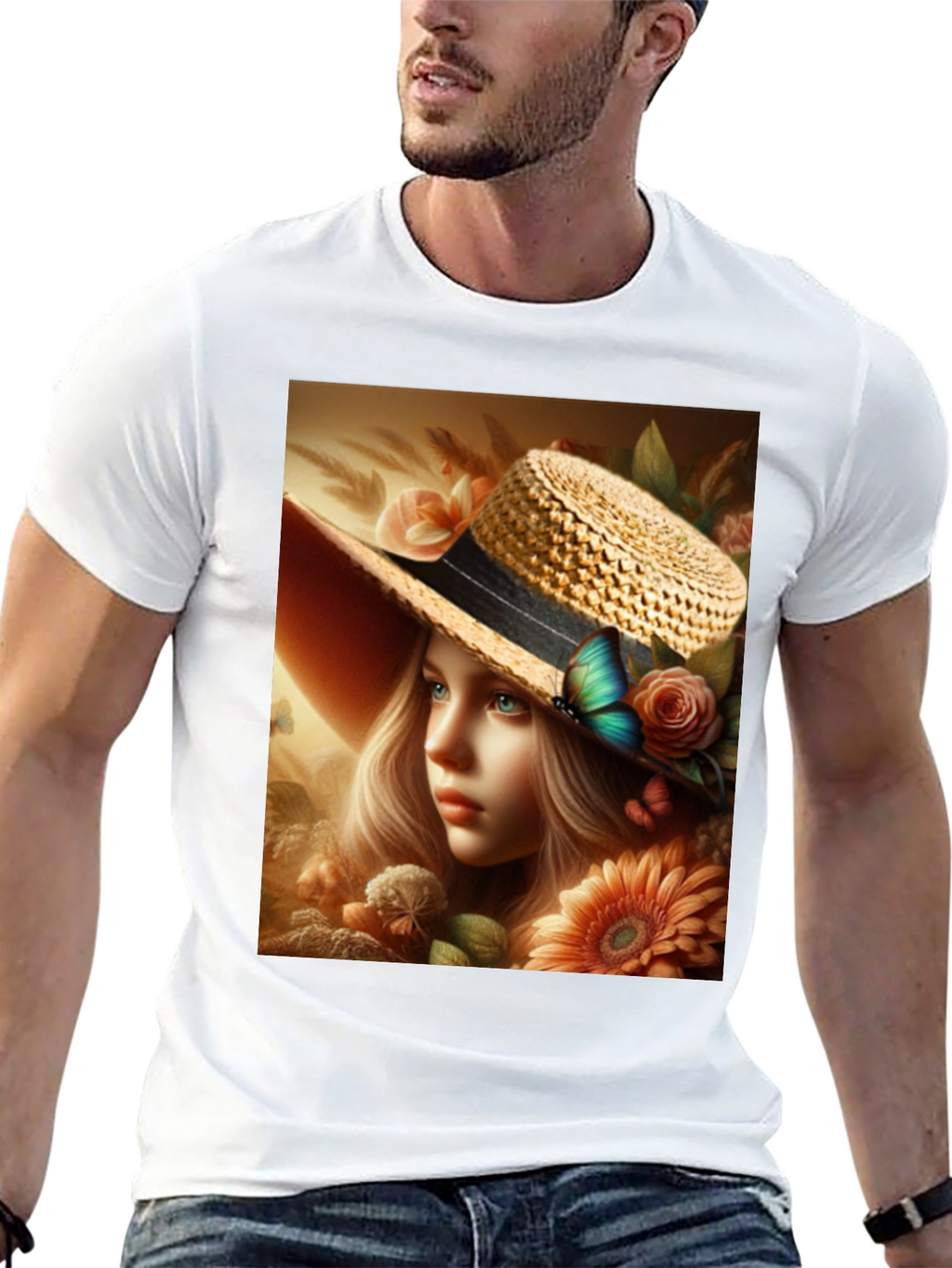 Floral Maiden T-Shirt: Elegant Garden Dream Design