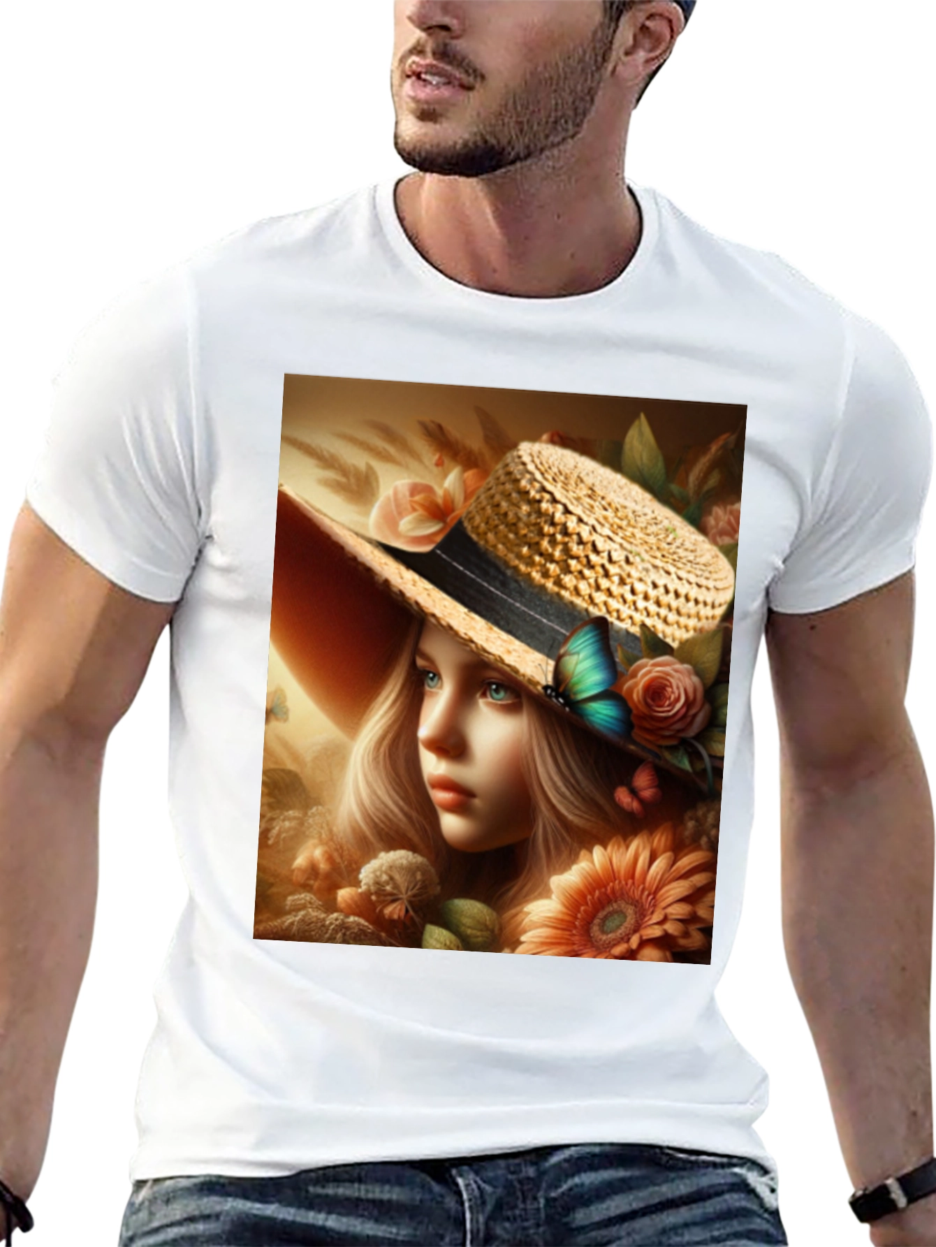 Floral Maiden T-Shirt: Elegant Garden Dream Design