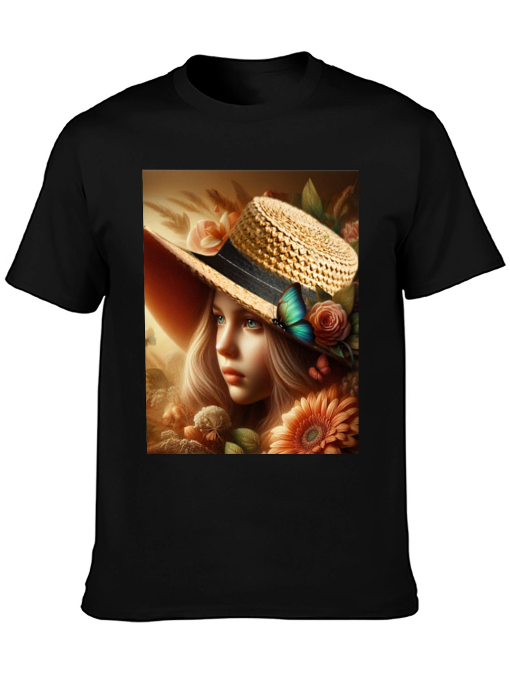 Floral Maiden T-Shirt: Elegant Garden Dream Design
