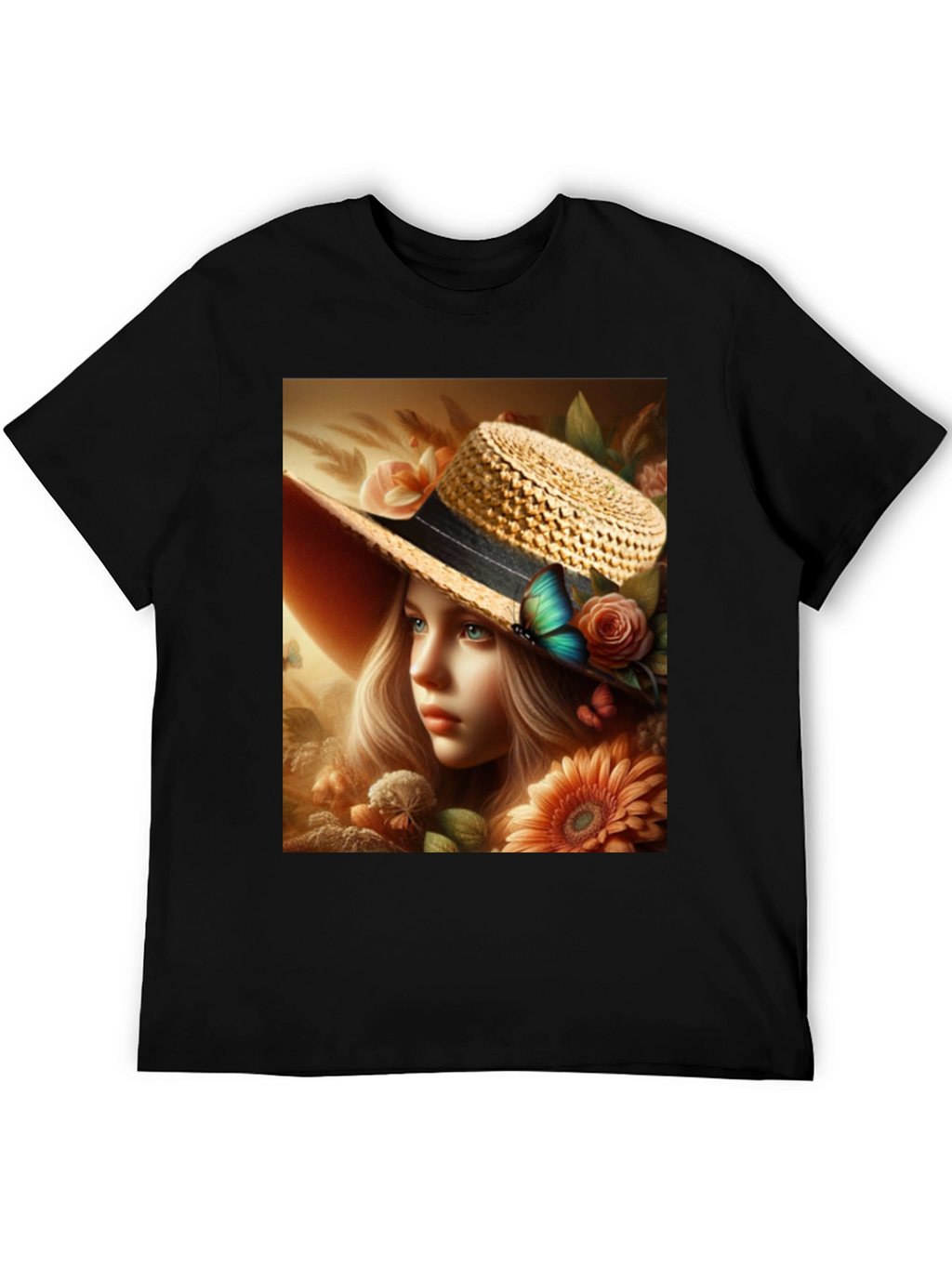 Floral Maiden T-Shirt: Elegant Garden Dream Design