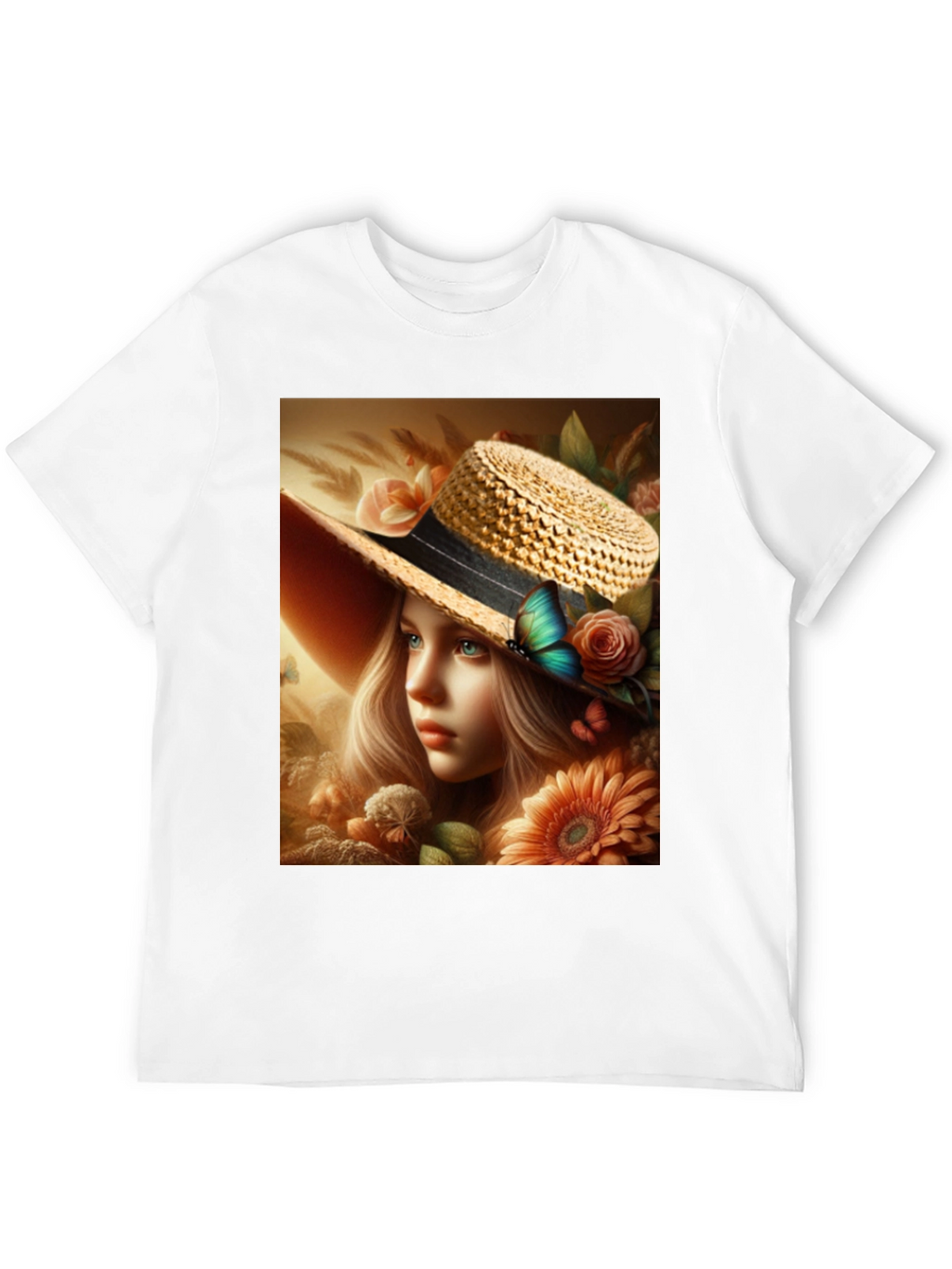 Floral Maiden T-Shirt: Elegant Garden Dream Design
