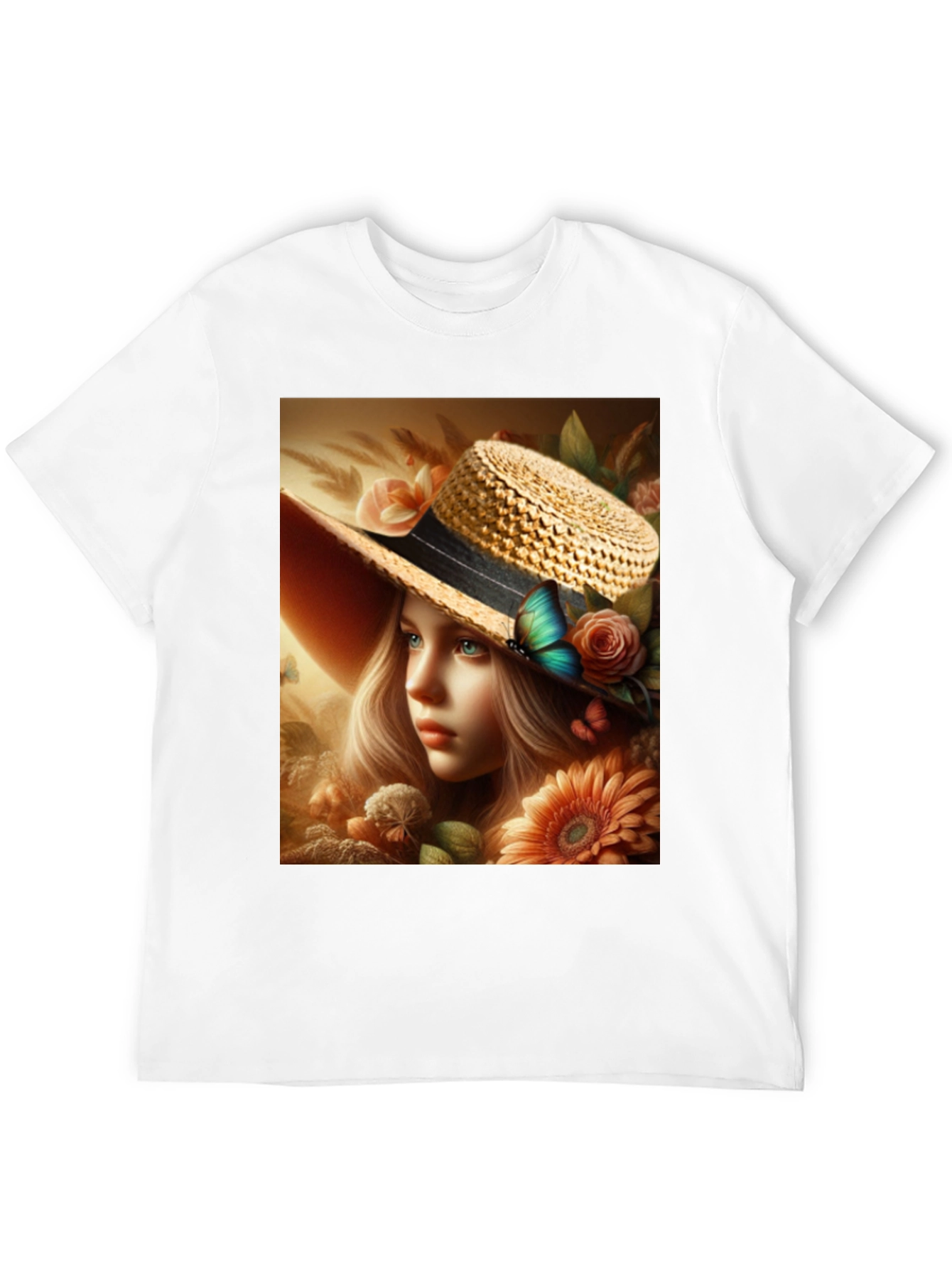 Floral Maiden T-Shirt: Elegant Garden Dream Design