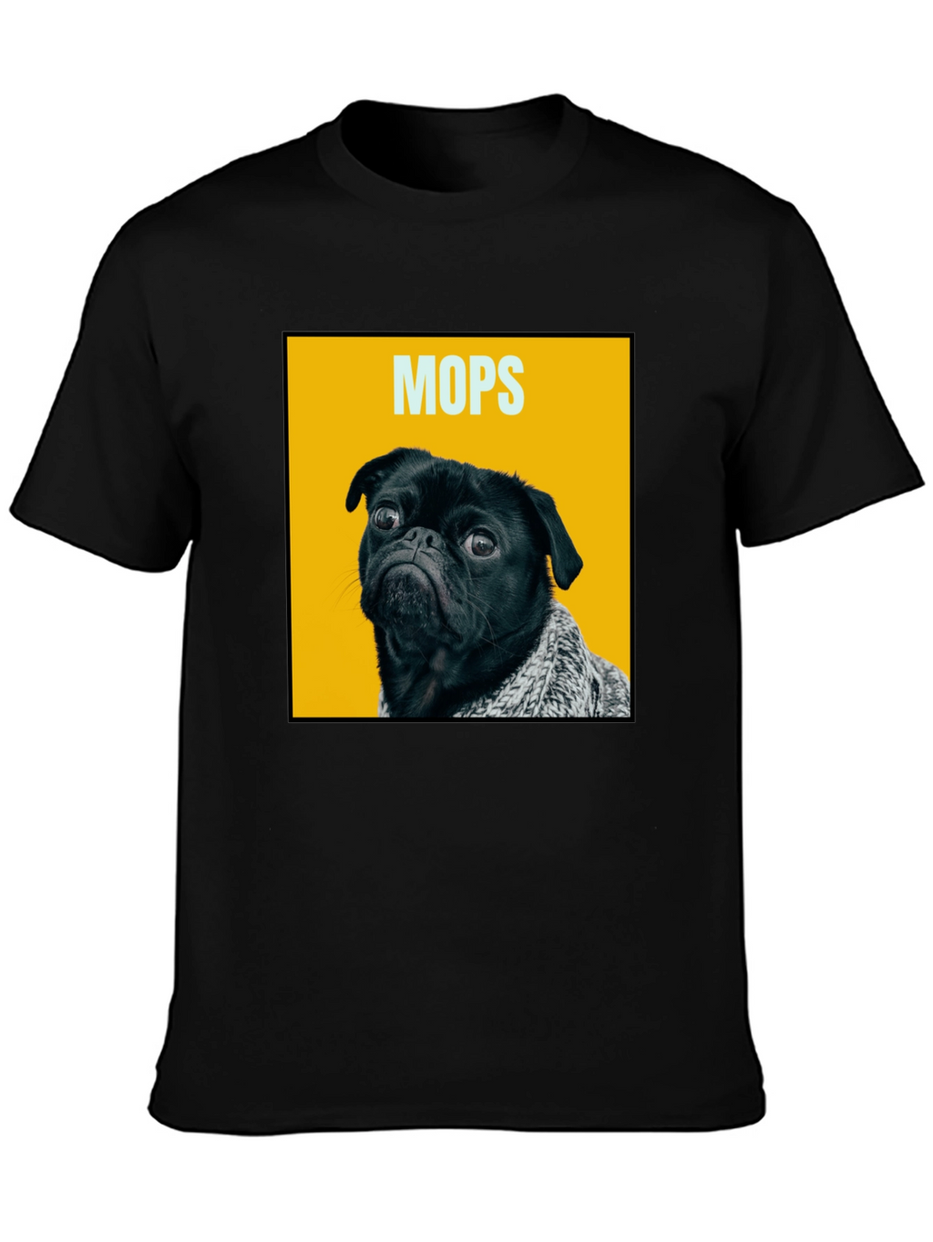 Funny Pug Dog Graphic Print Mens T-Shirt