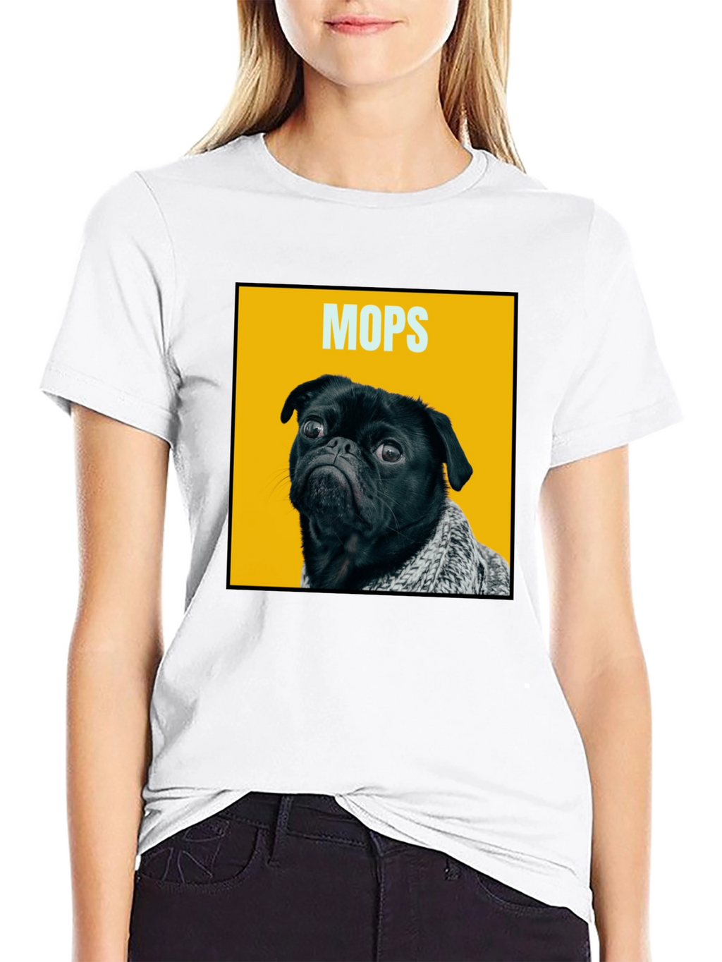 Funny Pug Dog Graphic Print Mens T-Shirt