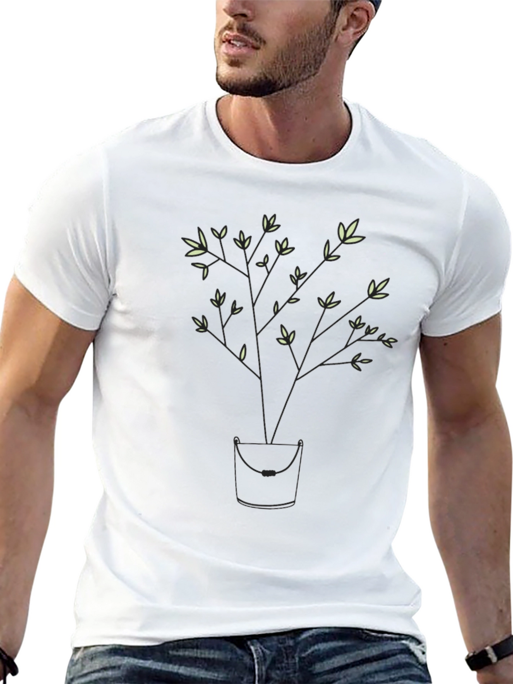 Modern Tree Graphic Black T-Shirt