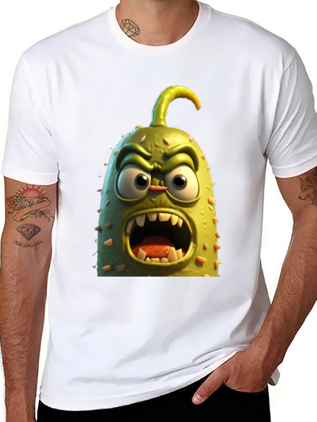 Funny Angry Cucumber T-Shirt
