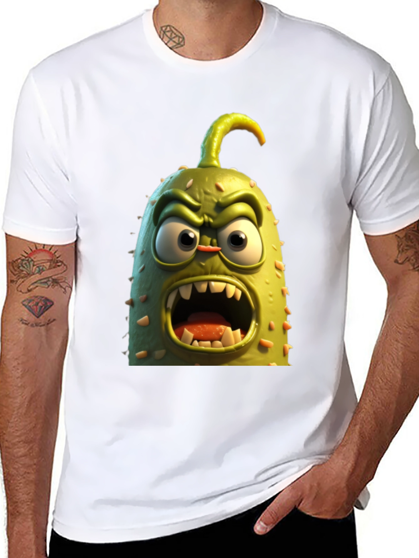 Funny Angry Cucumber T-Shirt