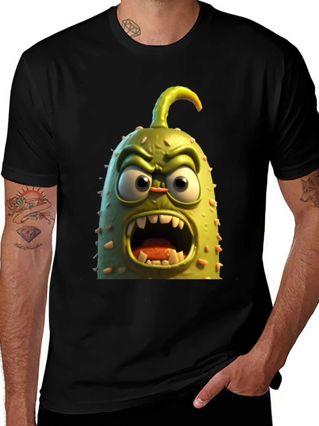 Funny Angry Cucumber T-Shirt