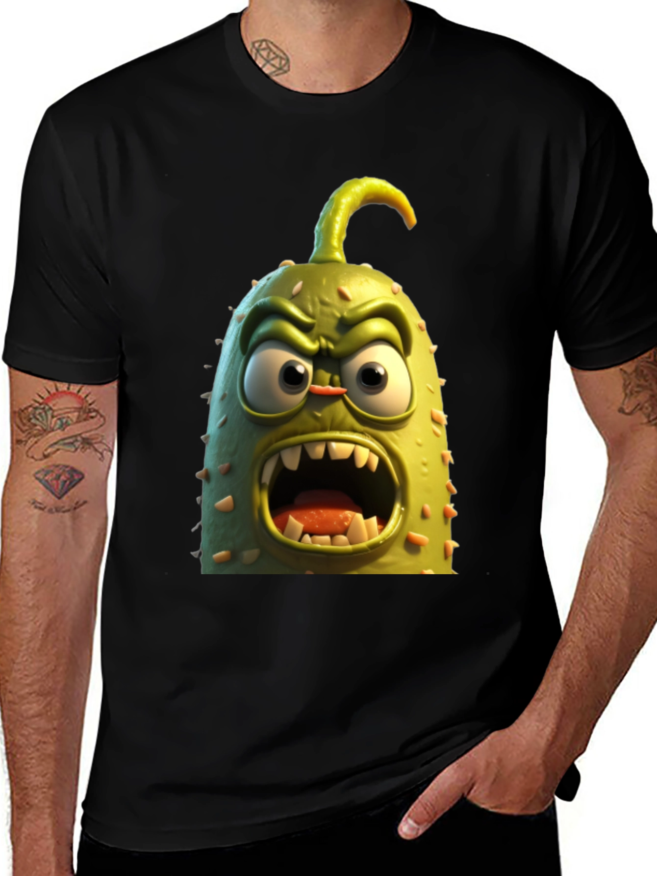 Funny Angry Cucumber T-Shirt