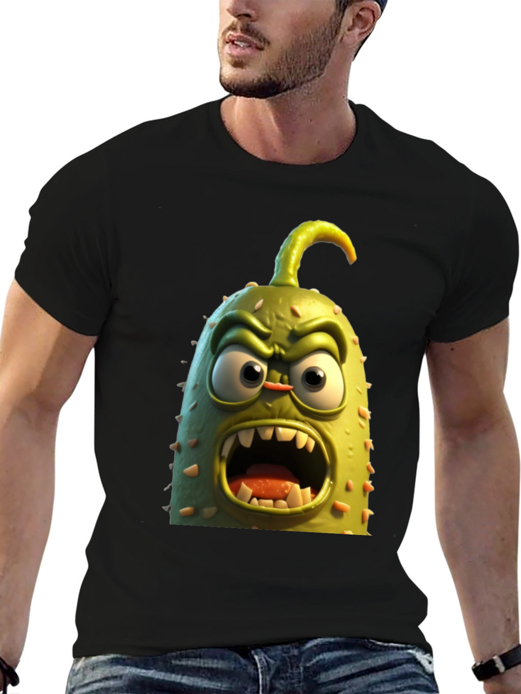 Funny Angry Cucumber T-Shirt