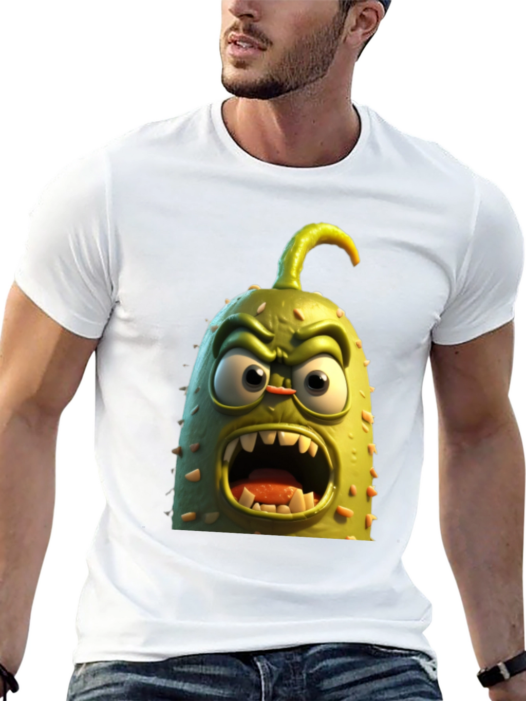 Funny Angry Cucumber T-Shirt