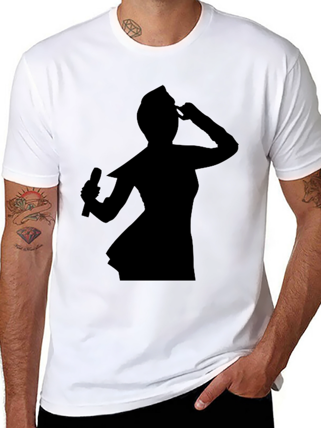 Silhouette Graphic T-Shirt - Black