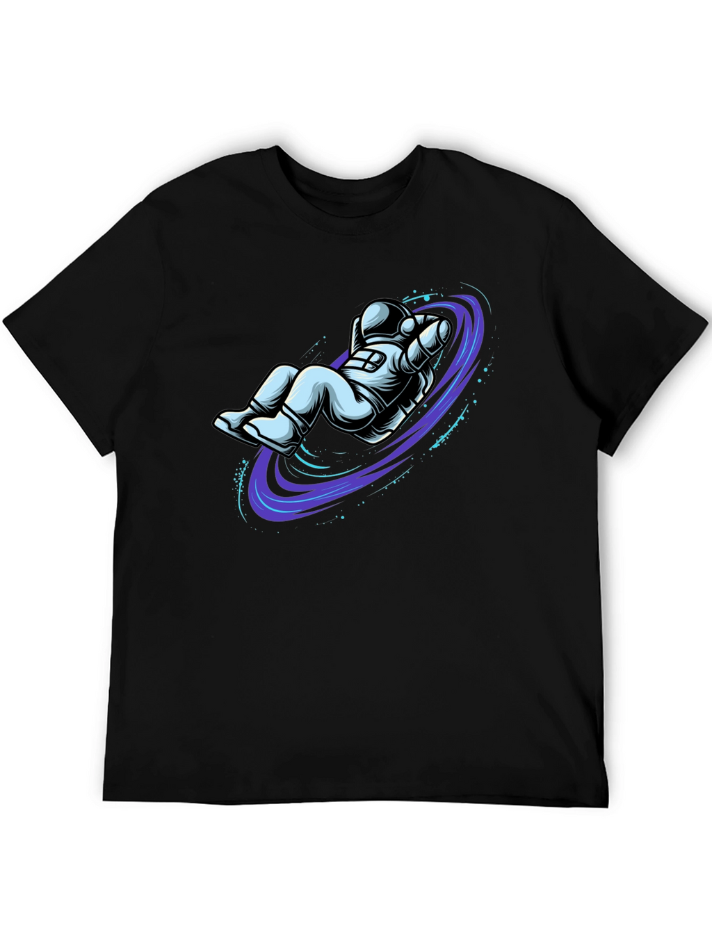 Astronaut Vortex Black T-Shirt - Space Graphic Tee