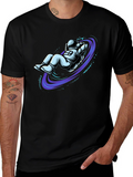 Astronaut Vortex Black T-Shirt - Space Graphic Tee