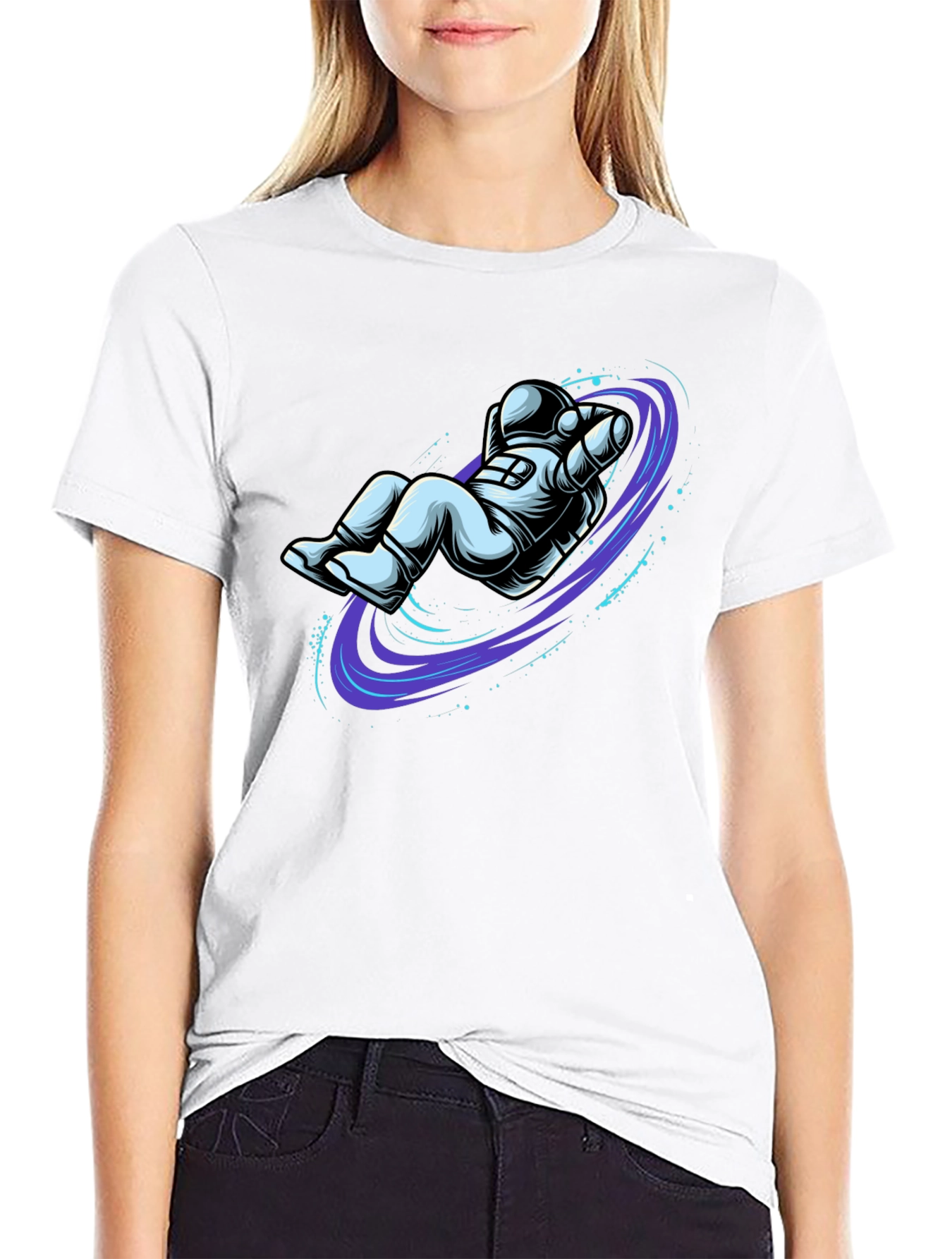 Astronaut Vortex Black T-Shirt - Space Graphic Tee