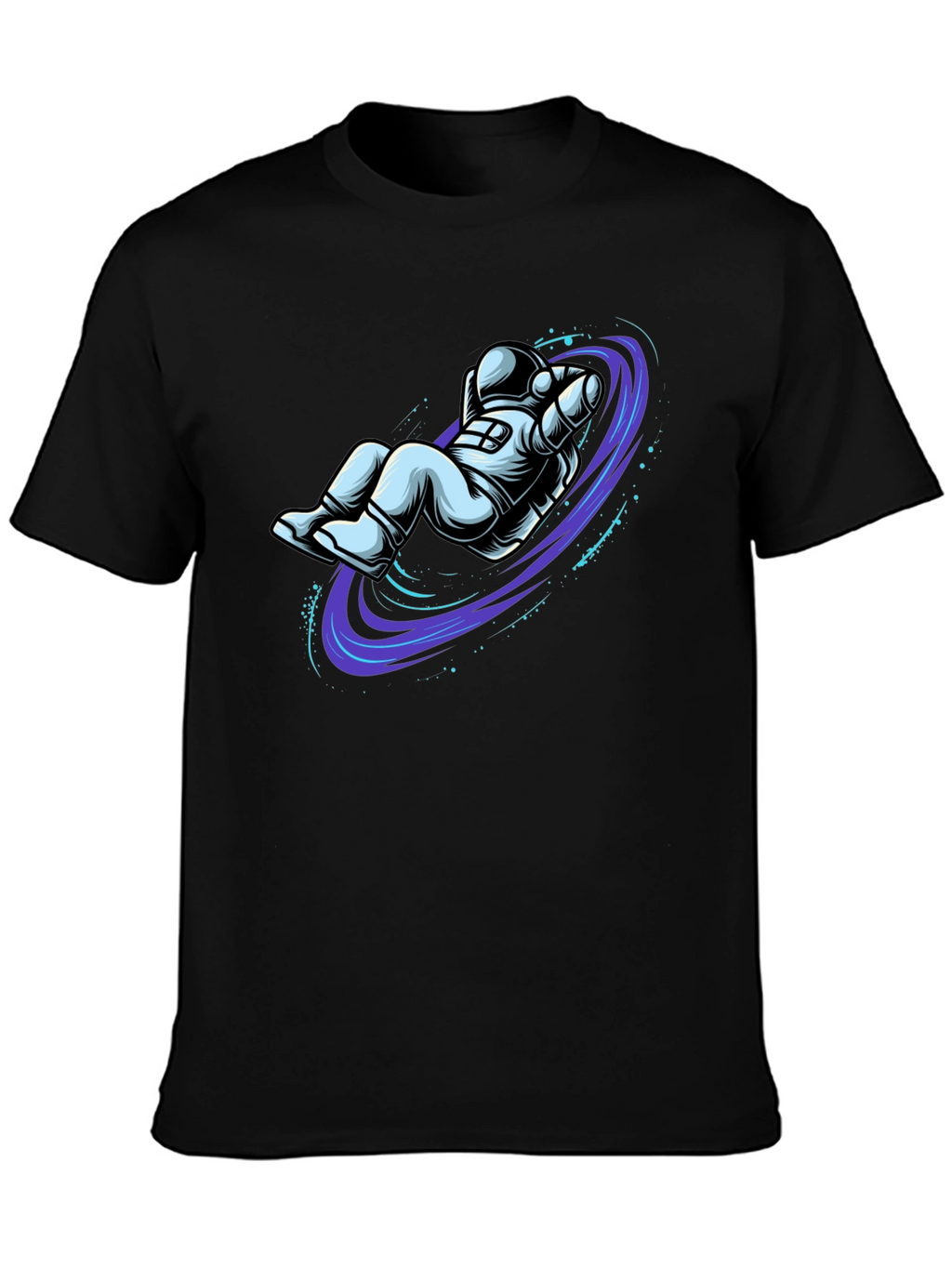 Astronaut Vortex Black T-Shirt - Space Graphic Tee