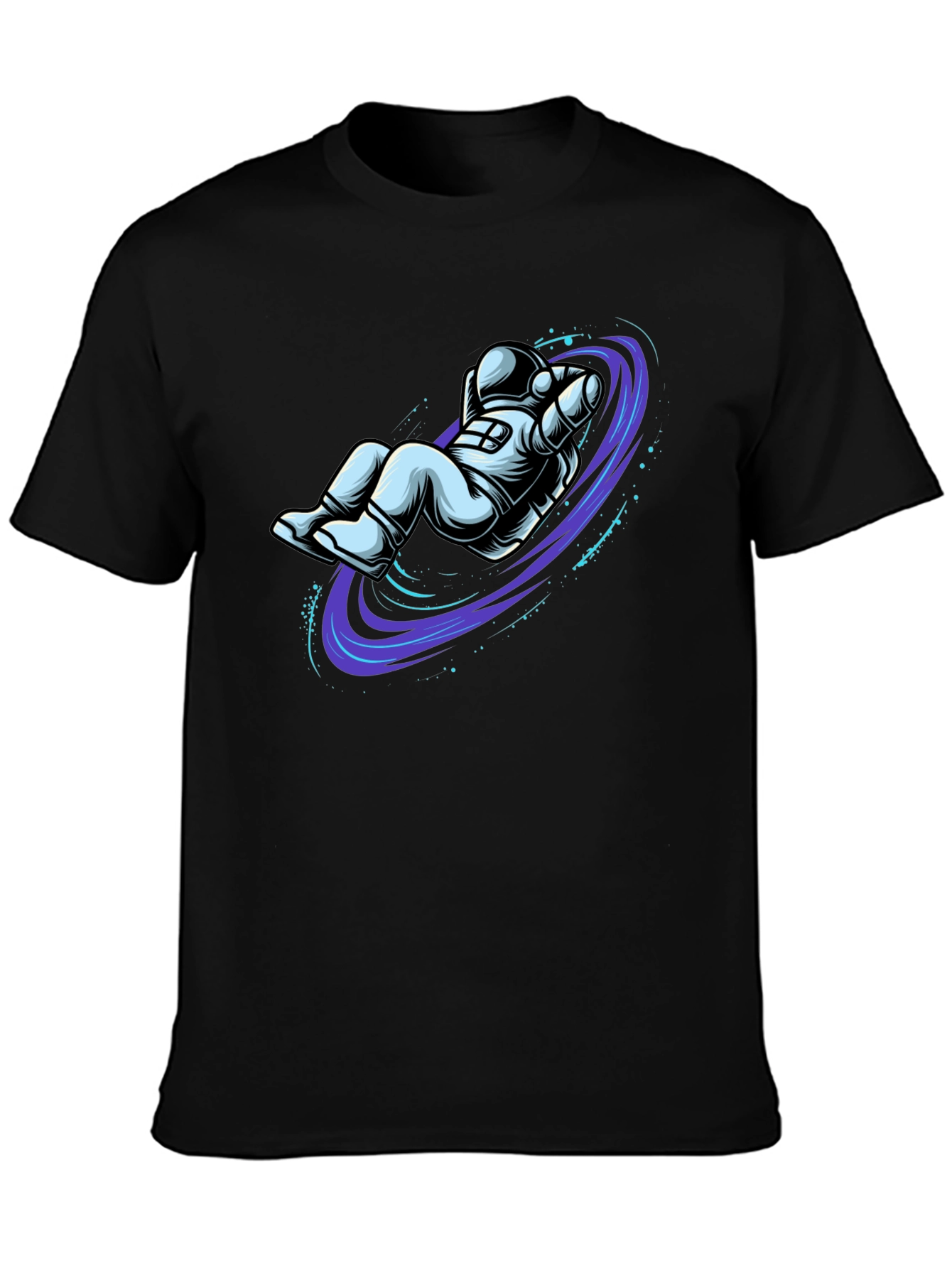 Astronaut Vortex Black T-Shirt - Space Graphic Tee