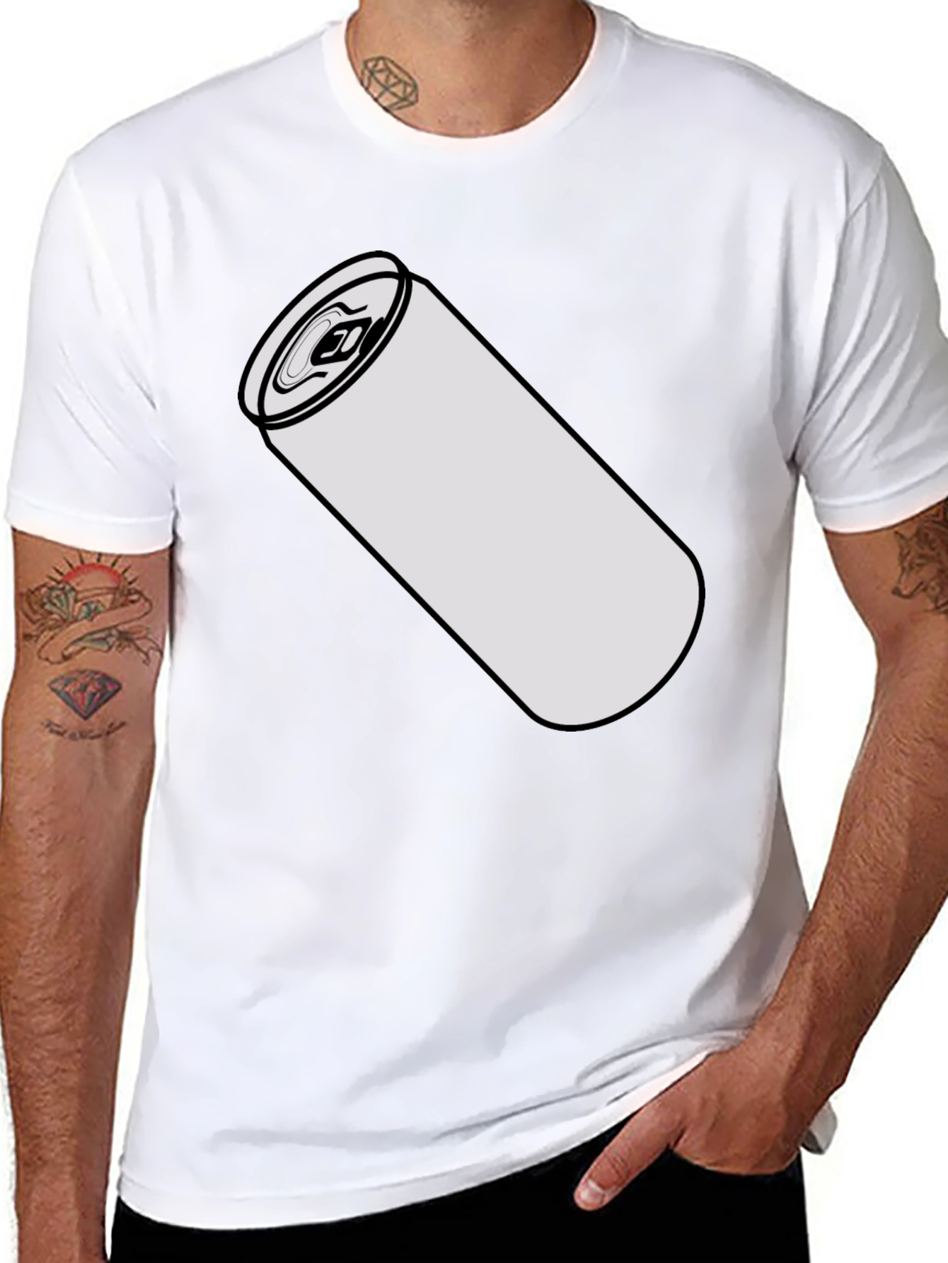 Drink Can Graphic Tee - Black Cotton Blend Shirt