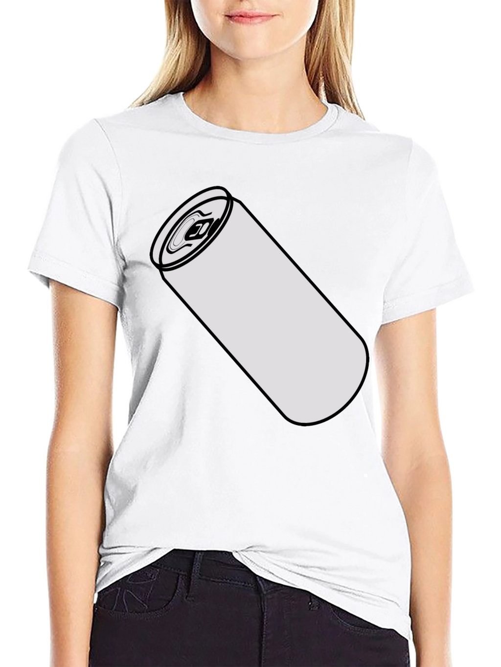 Drink Can Graphic Tee - Black Cotton Blend Shirt