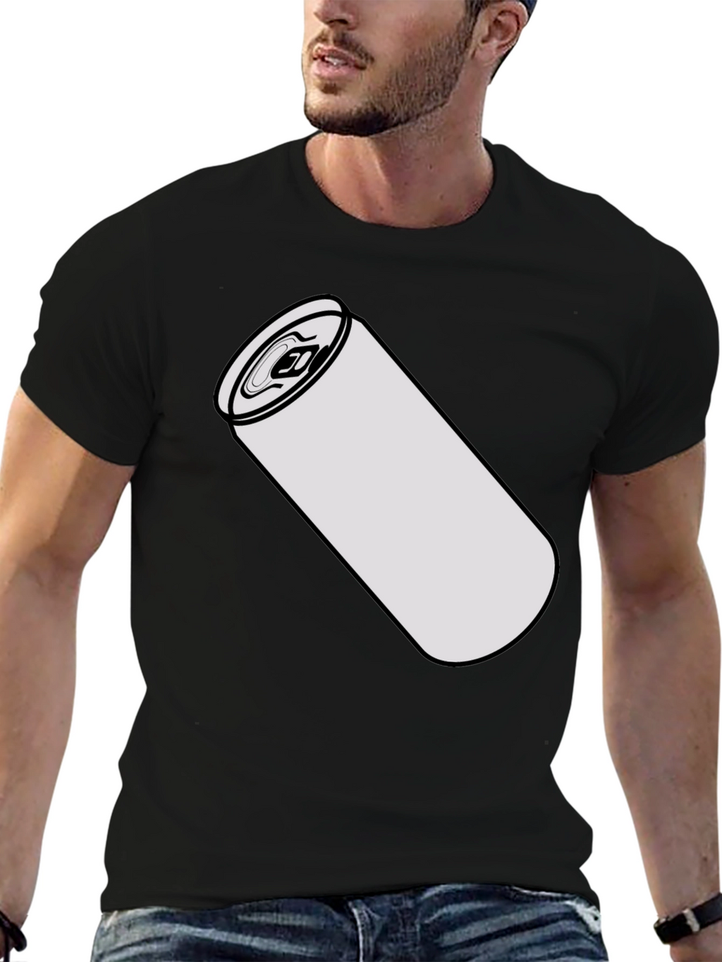 Drink Can Graphic Tee - Black Cotton Blend Shirt
