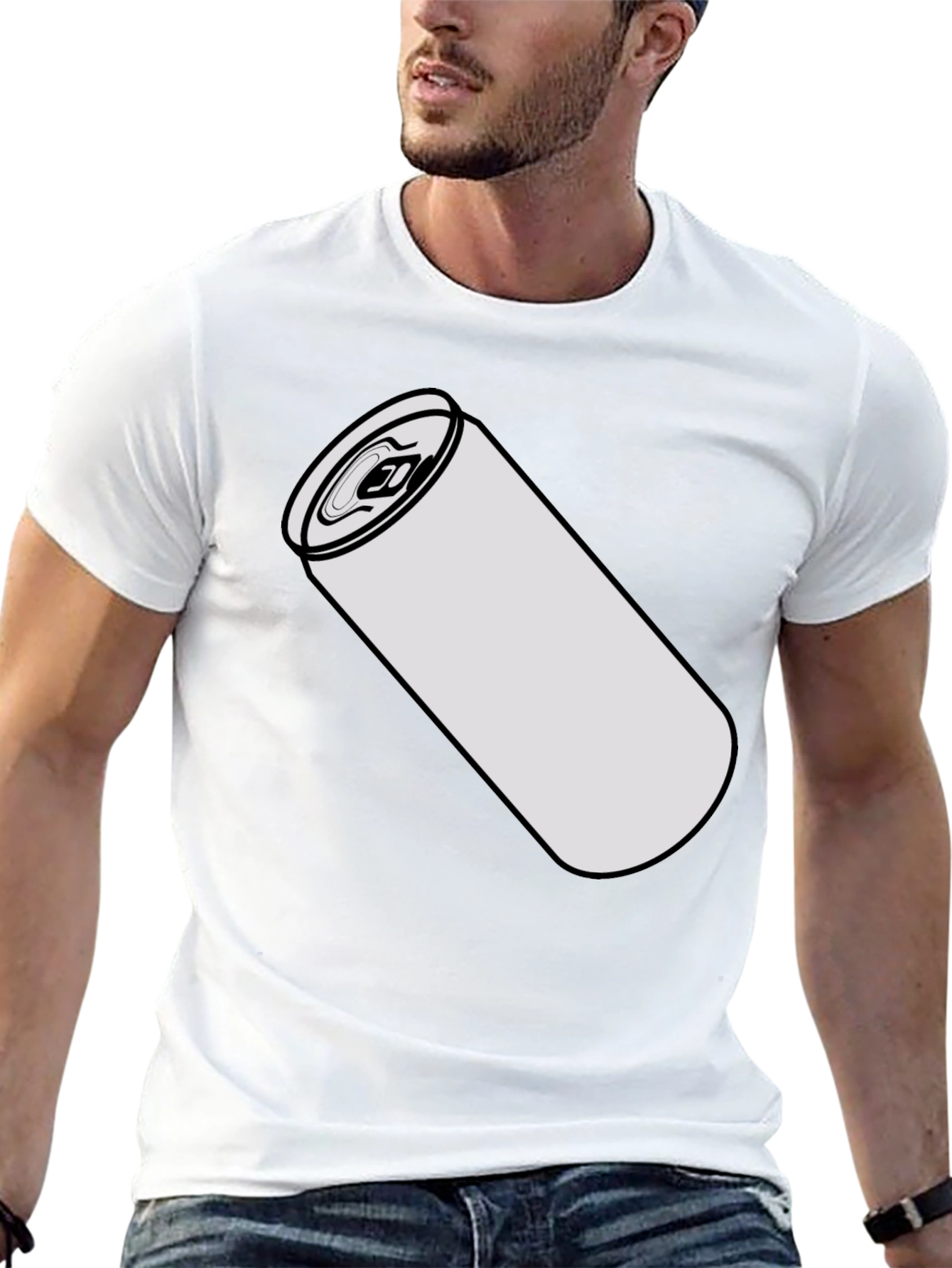 Drink Can Graphic Tee - Black Cotton Blend Shirt