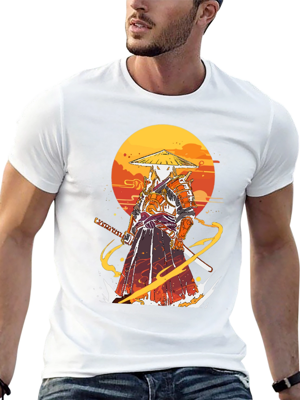 Samurai Graphic Print T-Shirt