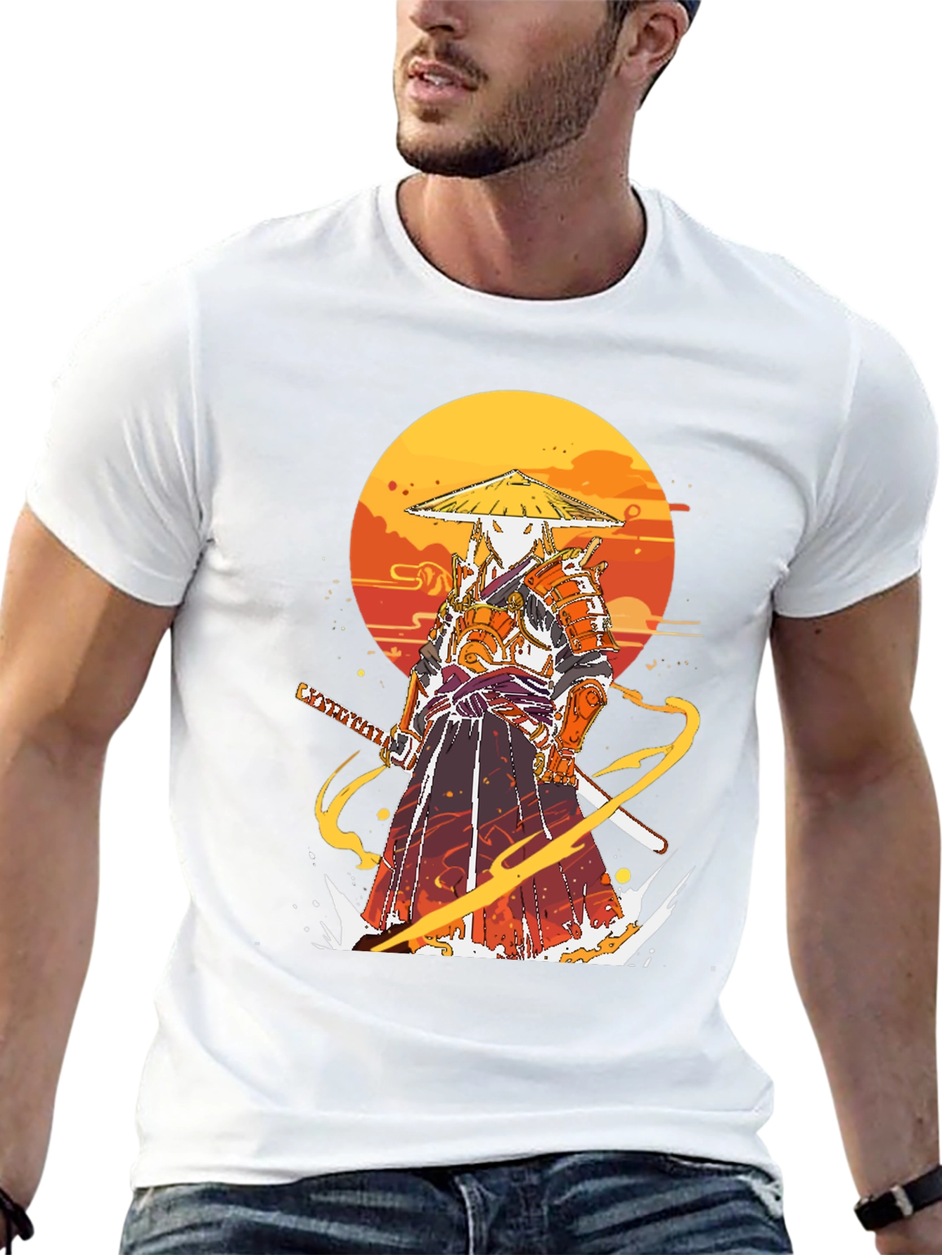 Samurai Graphic Print T-Shirt