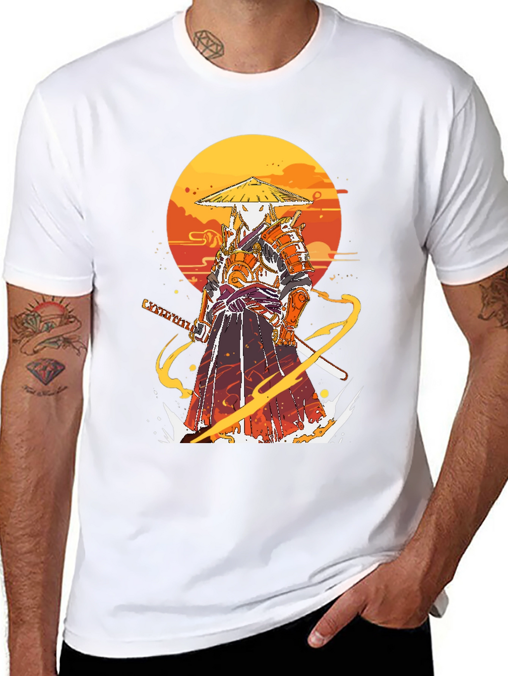 Samurai Graphic Print T-Shirt