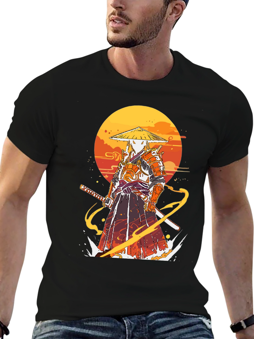 Samurai Graphic Print T-Shirt