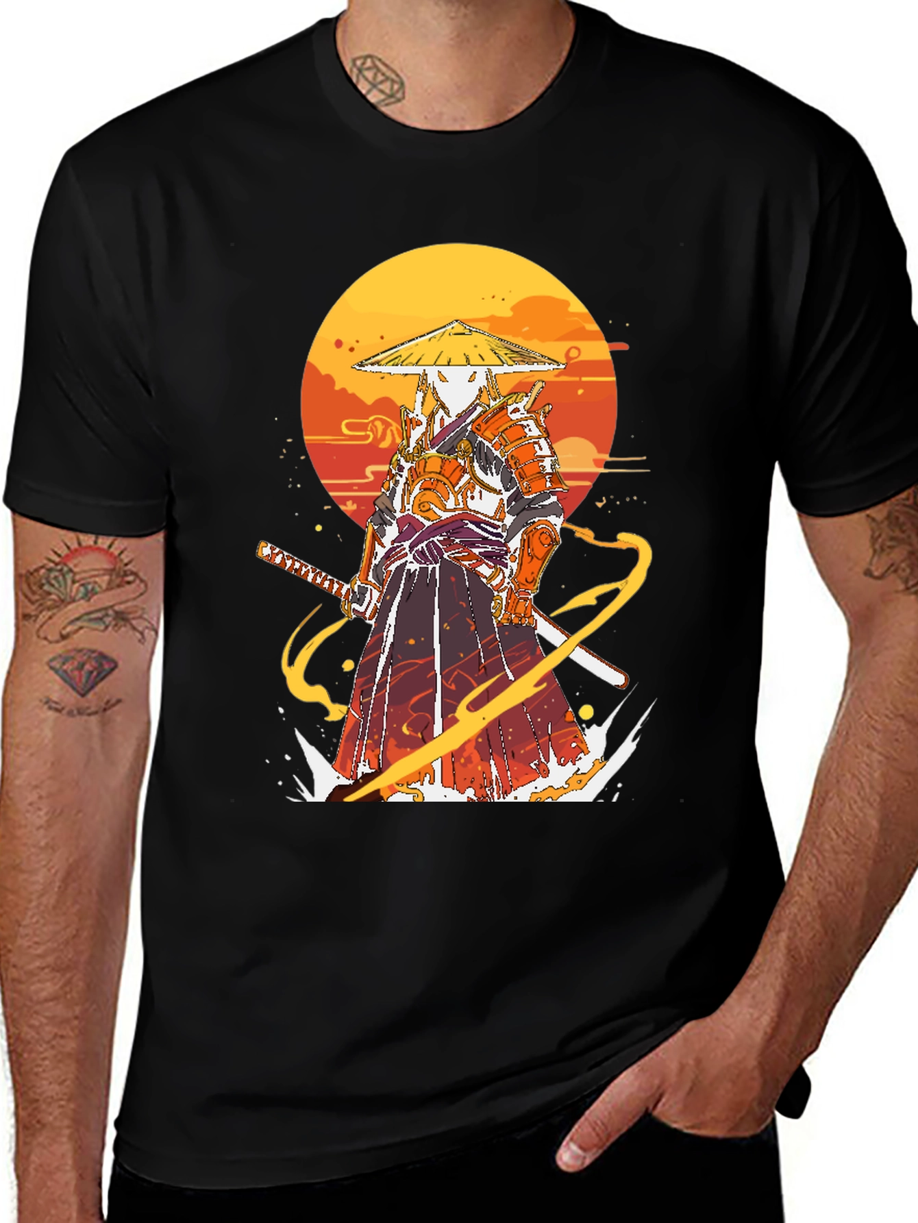 Samurai Graphic Print T-Shirt