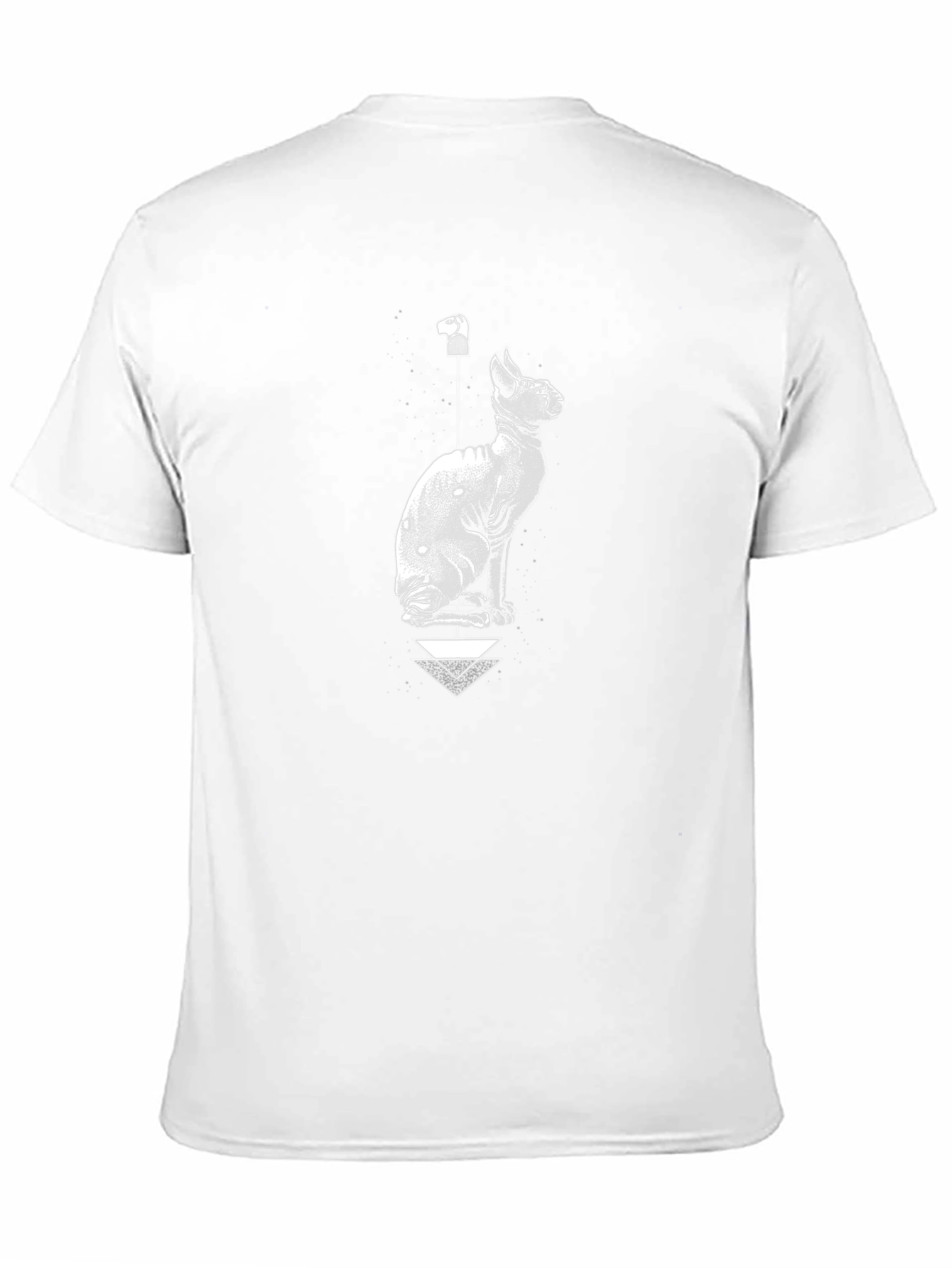 Sphynx Cat Graphic Tee - Black Cotton Blend