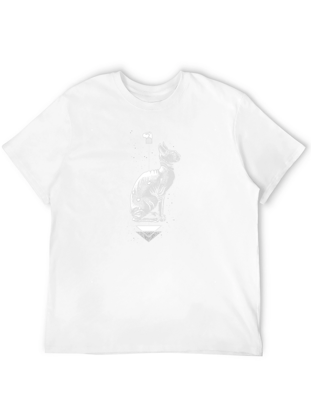 Sphynx Cat Graphic Tee - Black Cotton Blend
