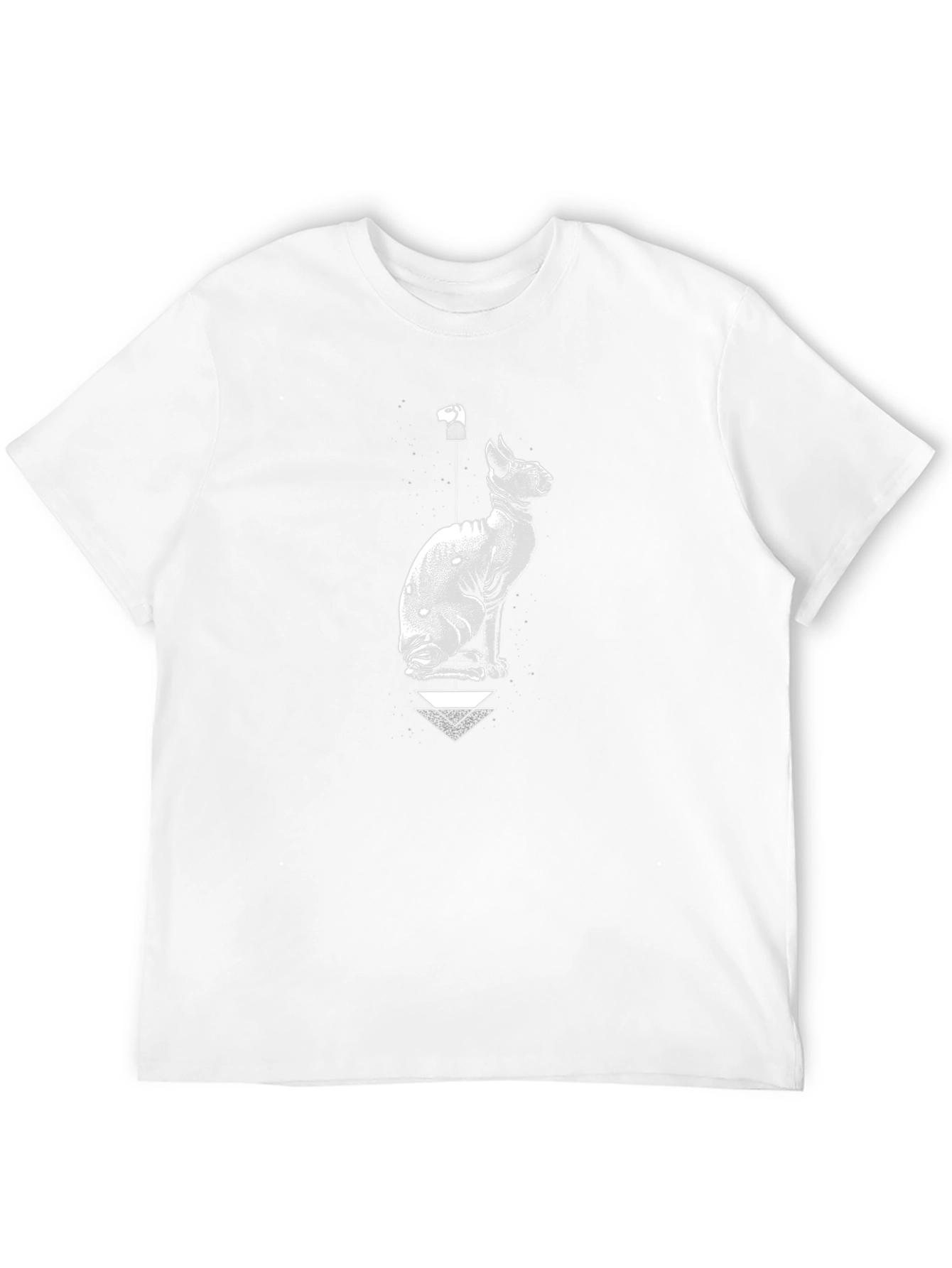 Sphynx Cat Graphic Tee - Black Cotton Blend