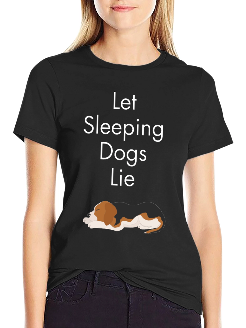 Let Sleeping Dogs Lie T-Shirt Black Casual Wear