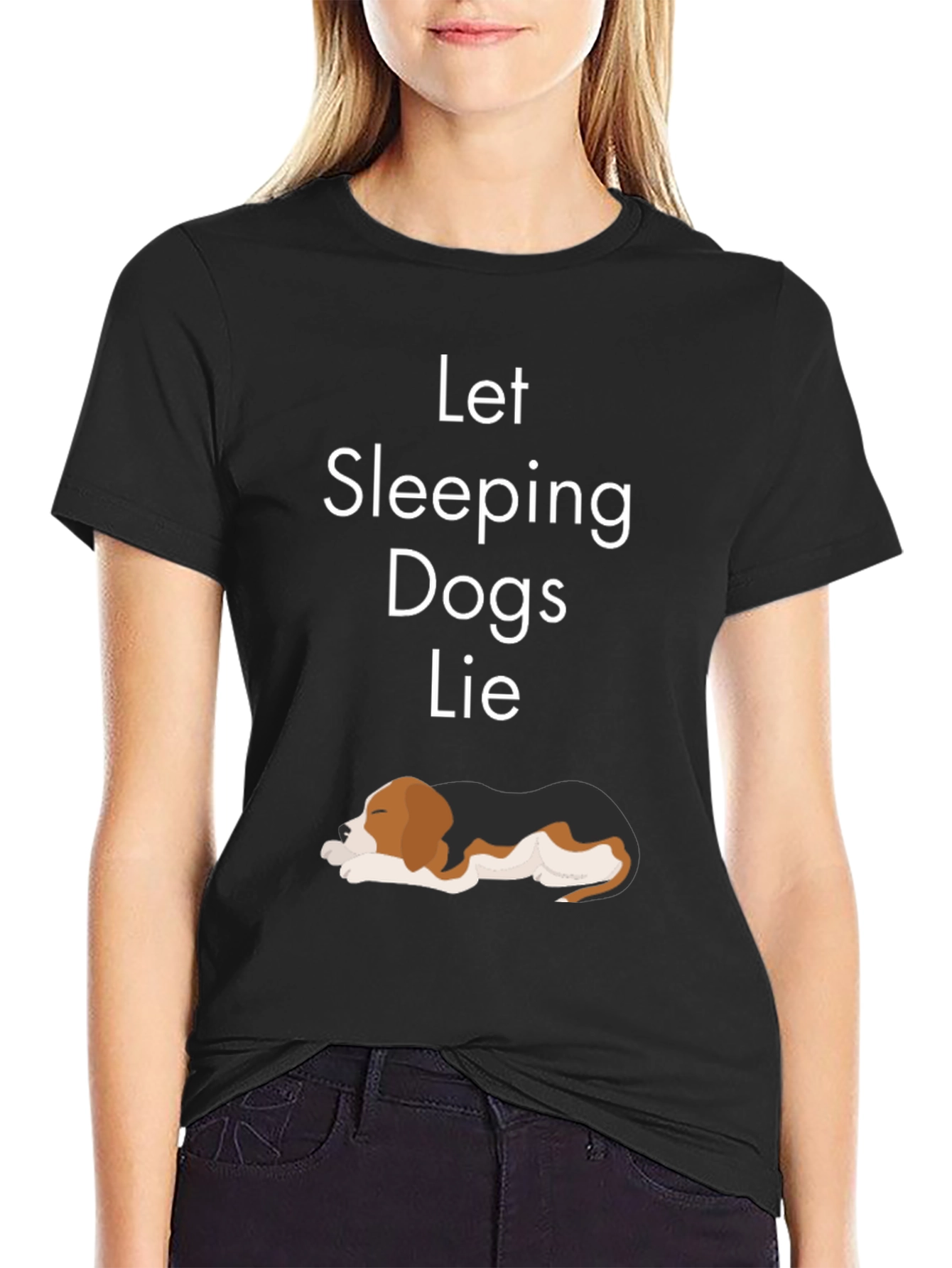 Let Sleeping Dogs Lie T-Shirt Black Casual Wear