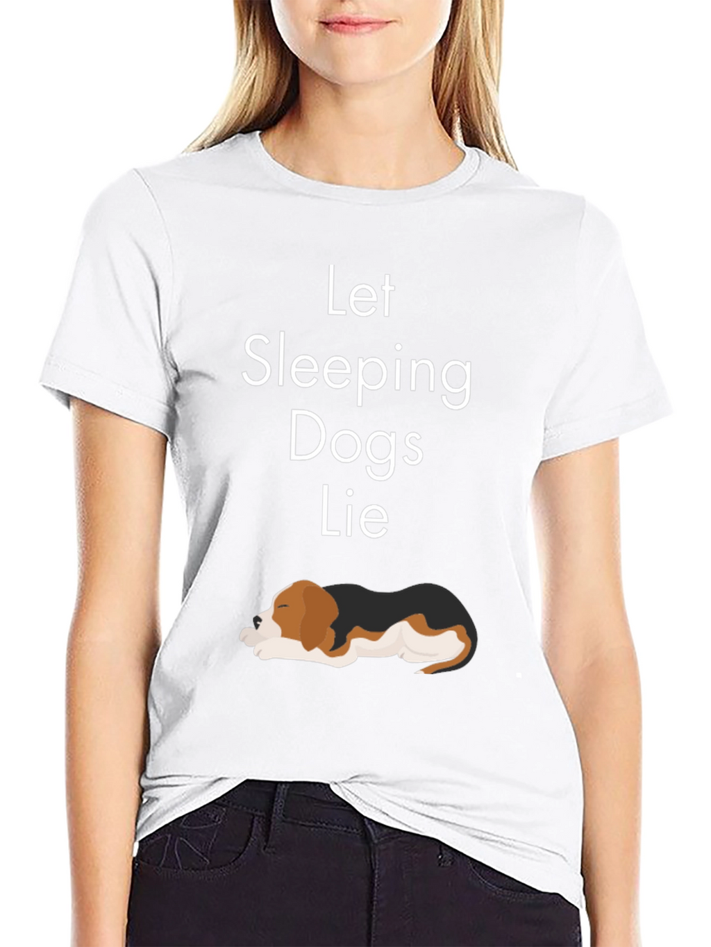 Let Sleeping Dogs Lie T-Shirt Black Casual Wear