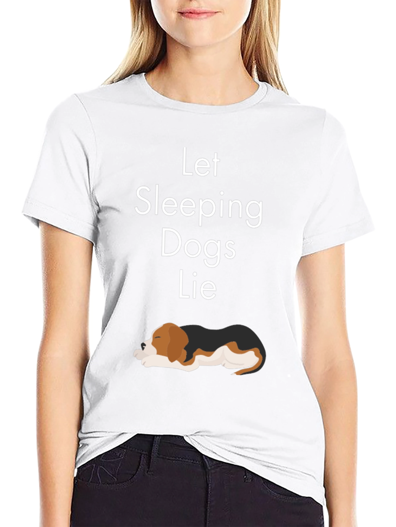 Let Sleeping Dogs Lie T-Shirt Black Casual Wear