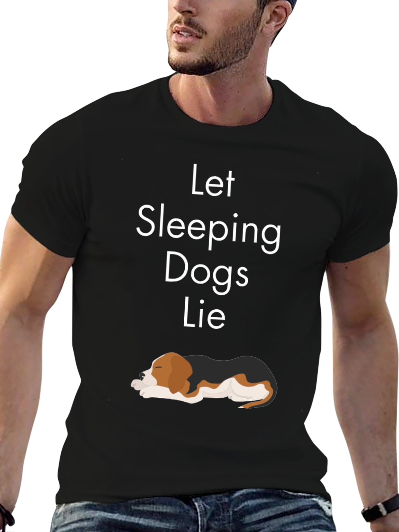 Let Sleeping Dogs Lie T-Shirt Black Casual Wear